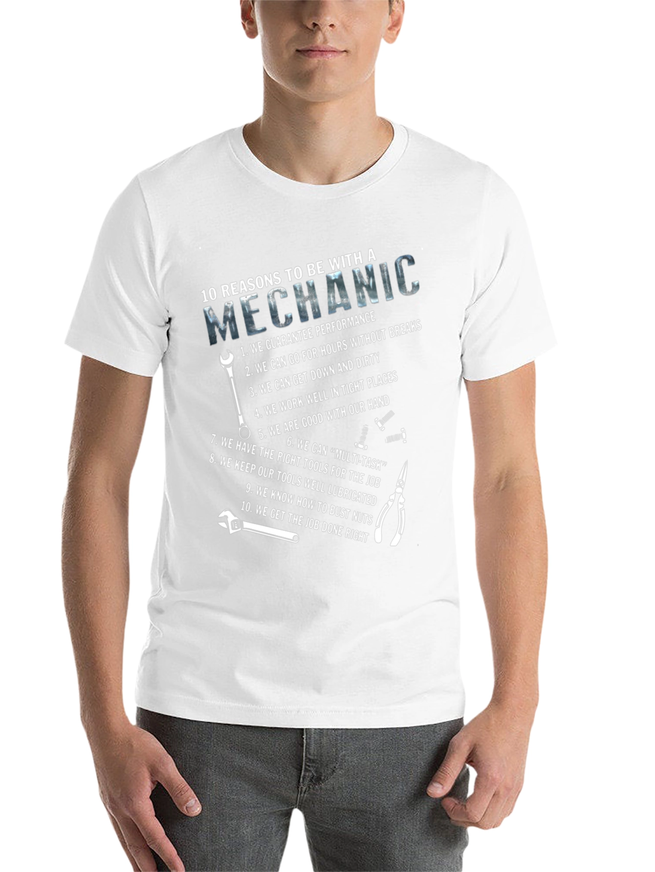 Black 10 Reasons Mechanic T-Shirt - Performance, Tools, Humor view 14