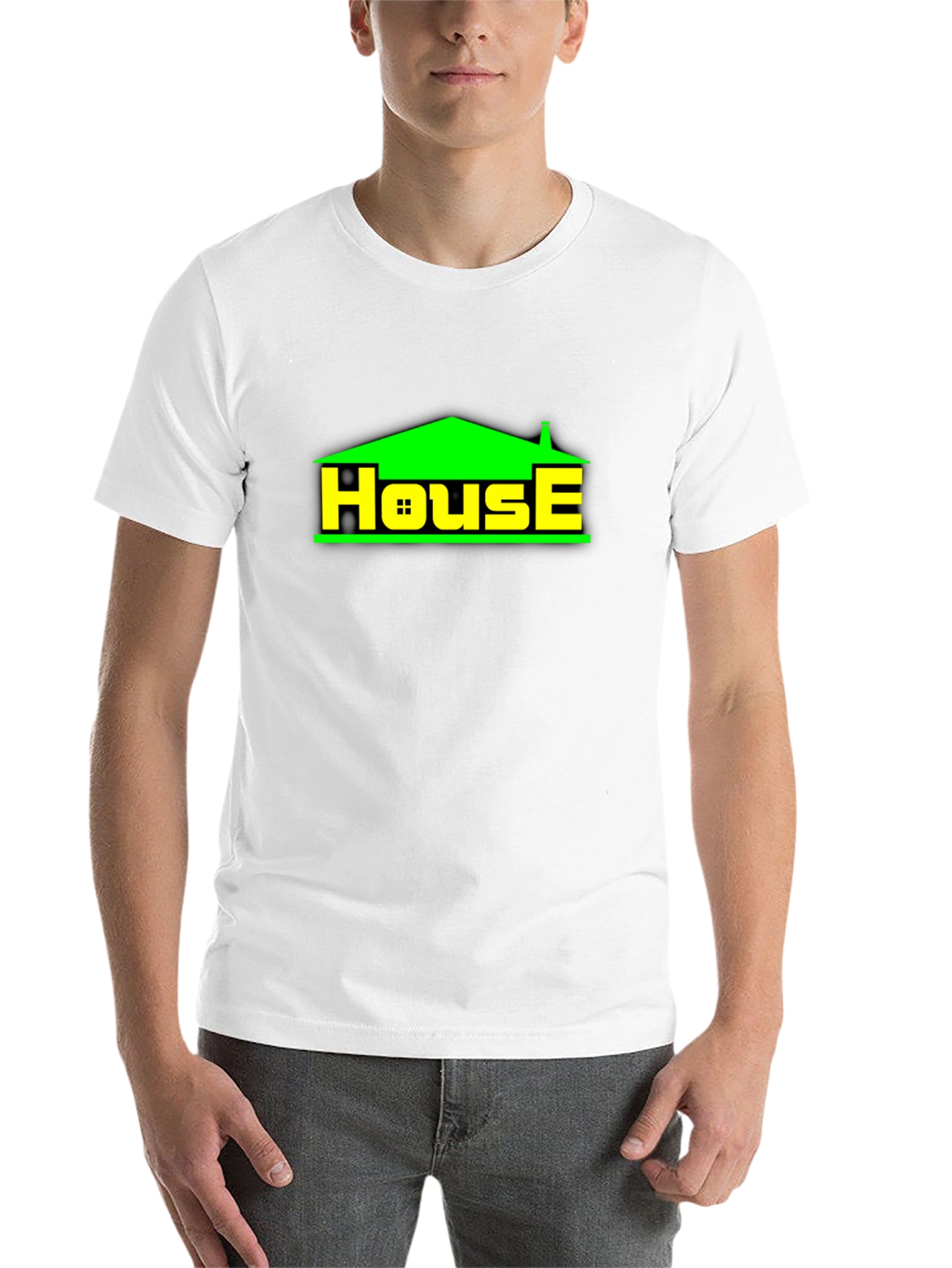 Black House Graphic T-Shirt - Black Crew Neck Tee view 14