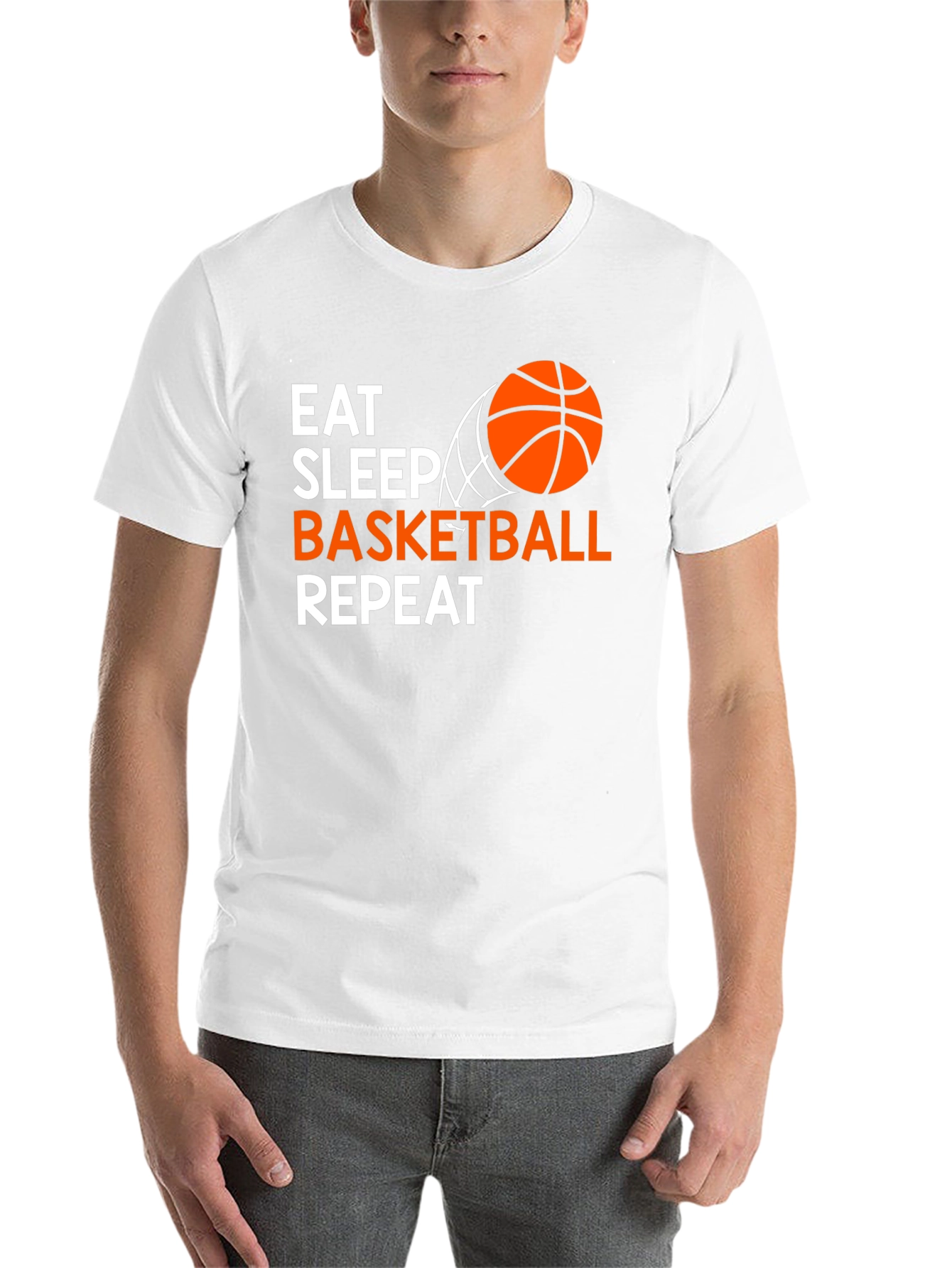 Black Eat Sleep Basketball Repeat T-Shirt view 14