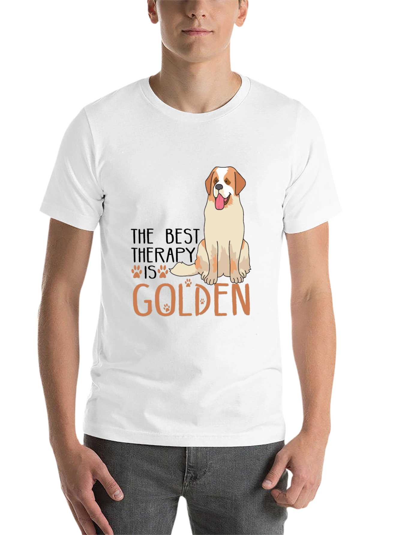Black Golden Therapy Dog Graphic T-Shirt view 14