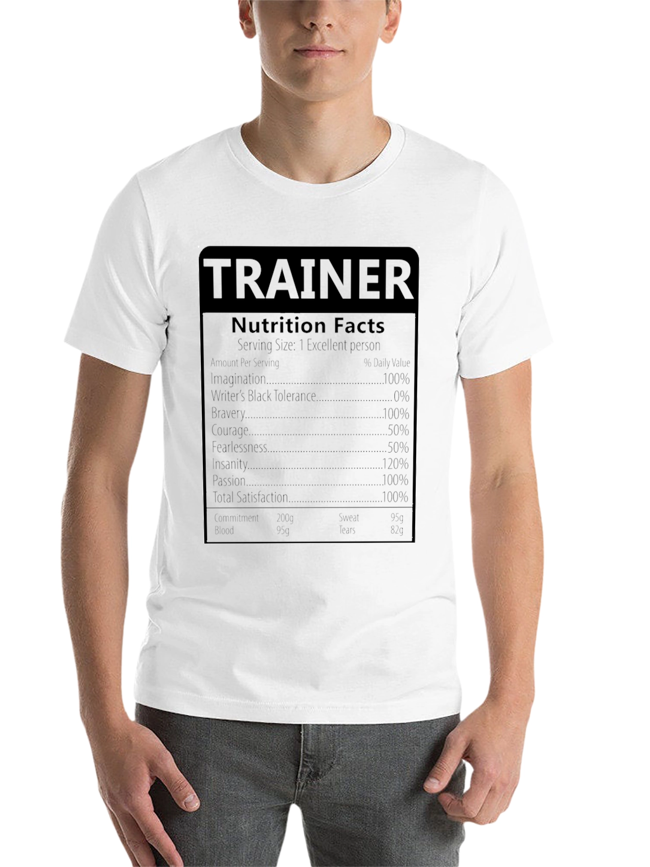Black Trainer Nutrition Facts Black T-Shirt view 14