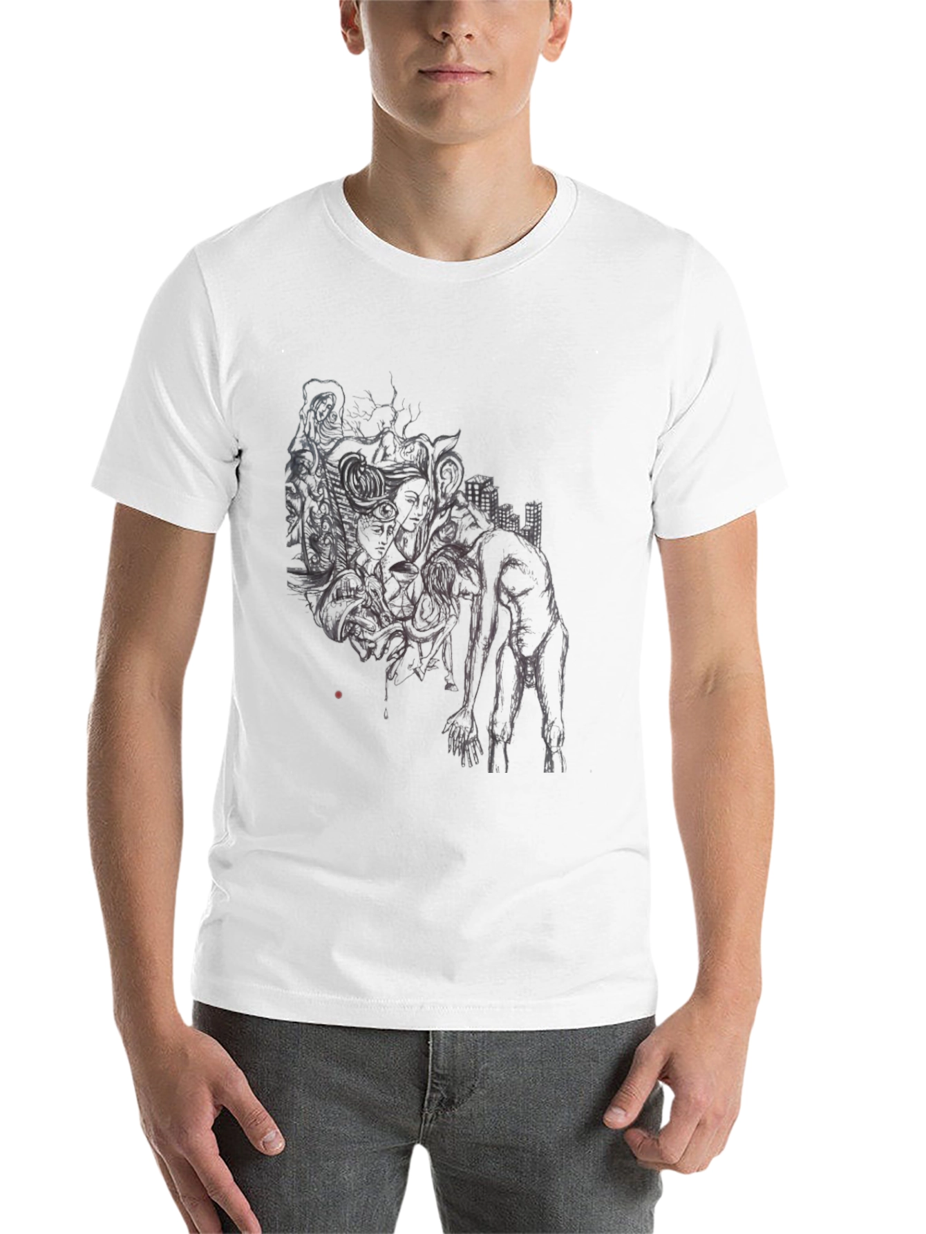 Black Unique Graphic Print Black T-Shirt view 14