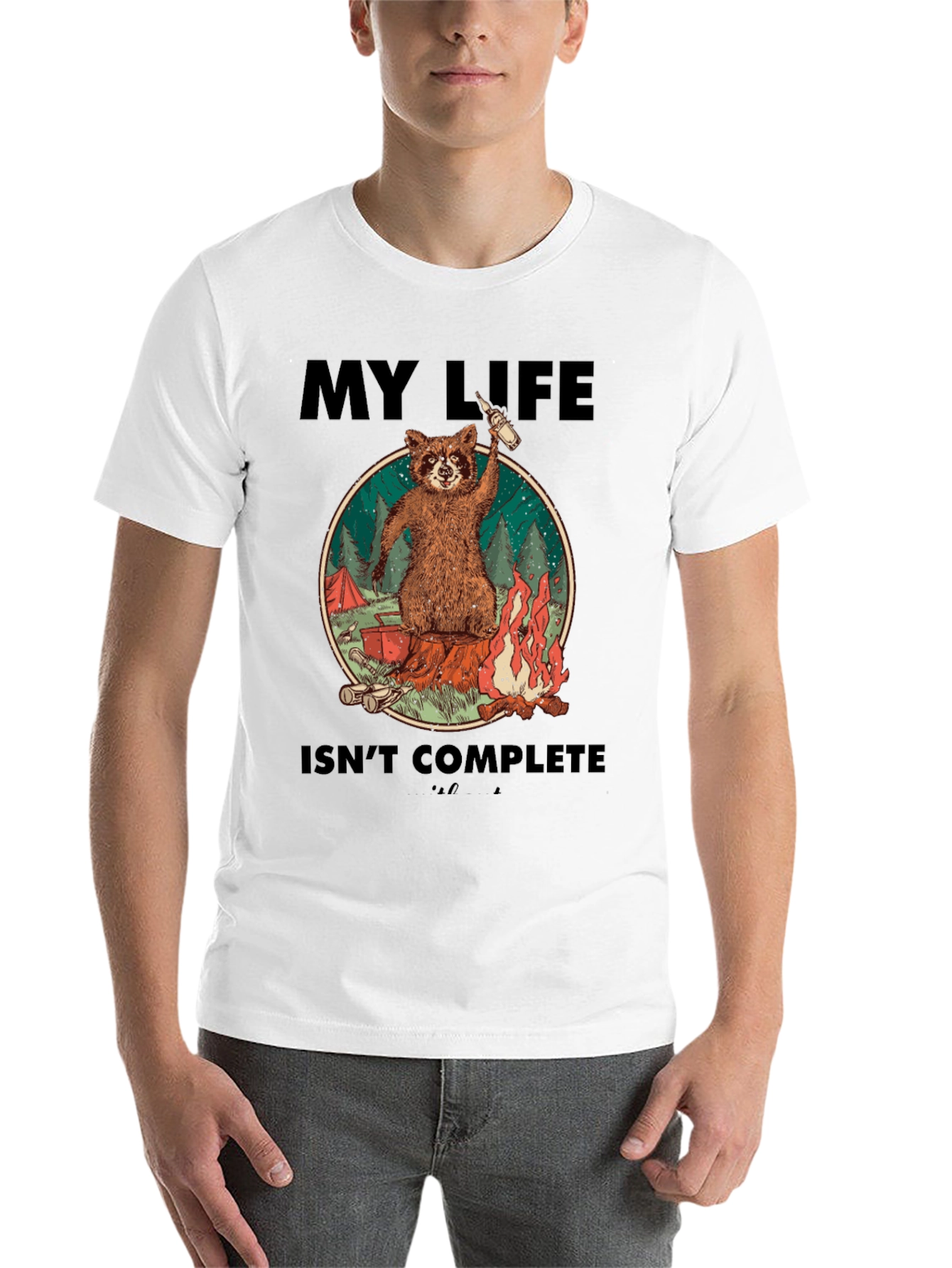 Black Raccoon Camping Graphic Tee - My Life Isn't Complete view 14