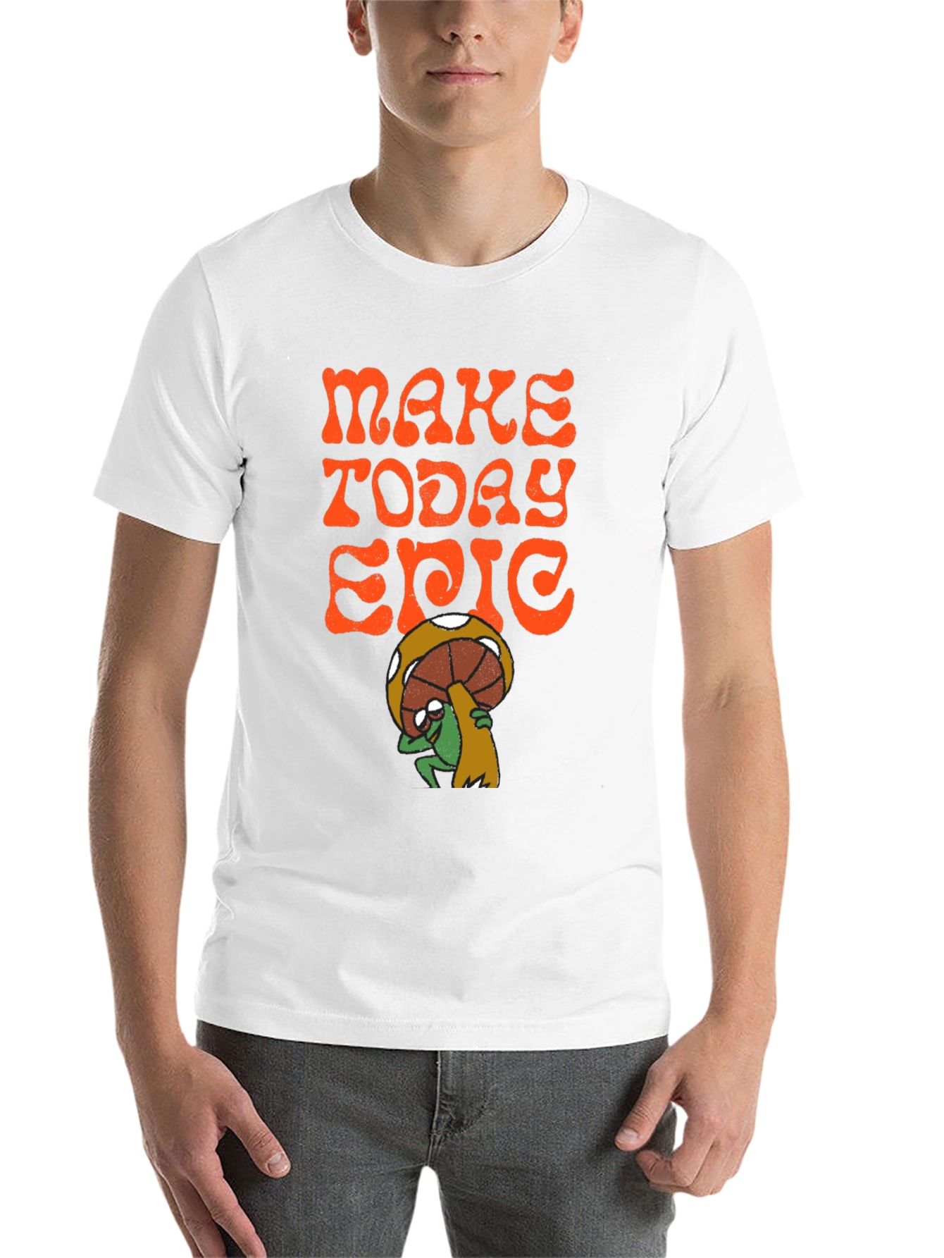 Black Make Today Epic T-Shirt - Groovy Mushroom Frog Tee view 14
