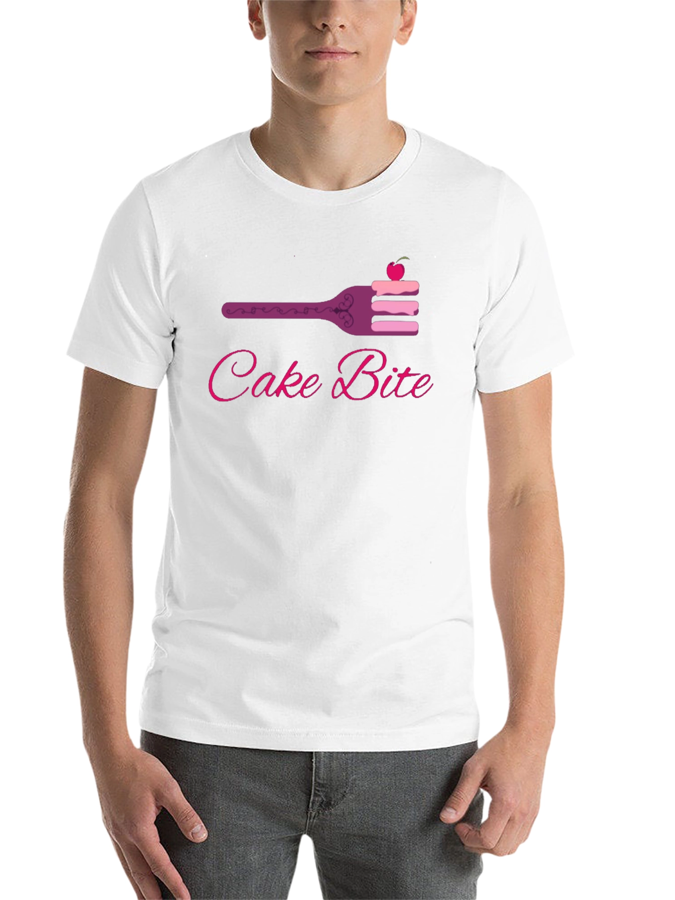 Black Cake Bite Graphic Tee - Sweet Treat Design view 14