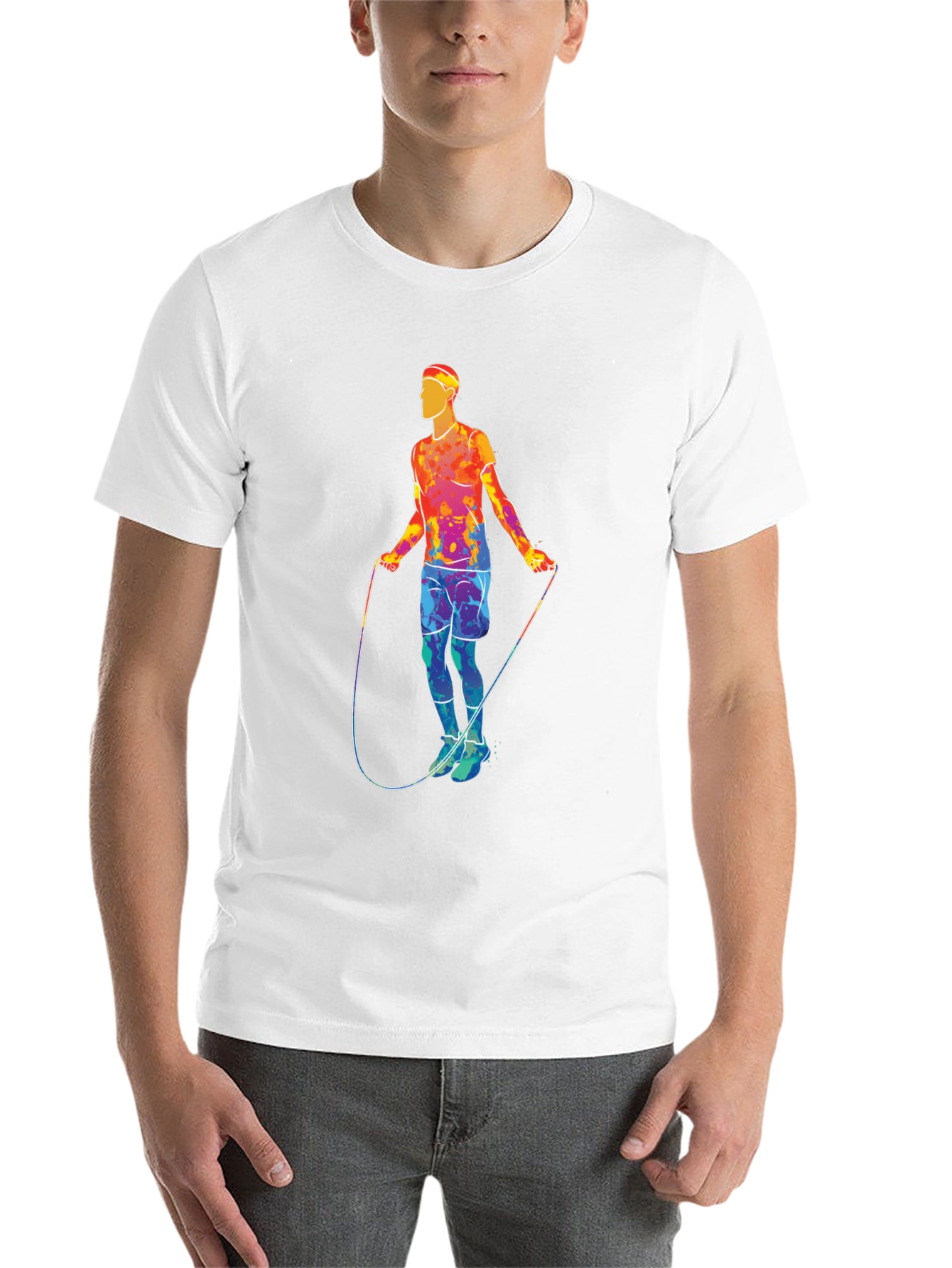 Black Retro Jump Rope Athlete Graphic T-Shirt view 14