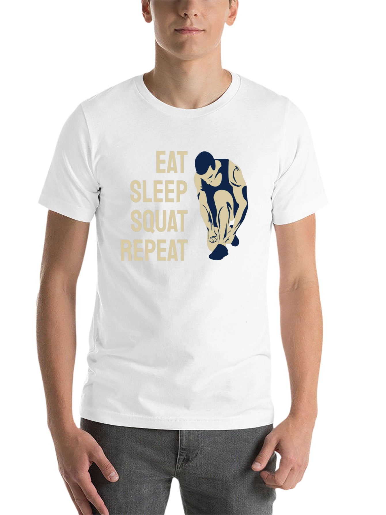 Black Eat Sleep Squat Repeat Graphic T-Shirt view 14