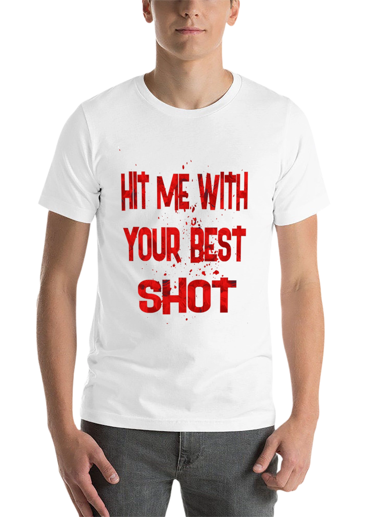 Black Hit Me With Your Best Shot Black Graphic Tee view 14