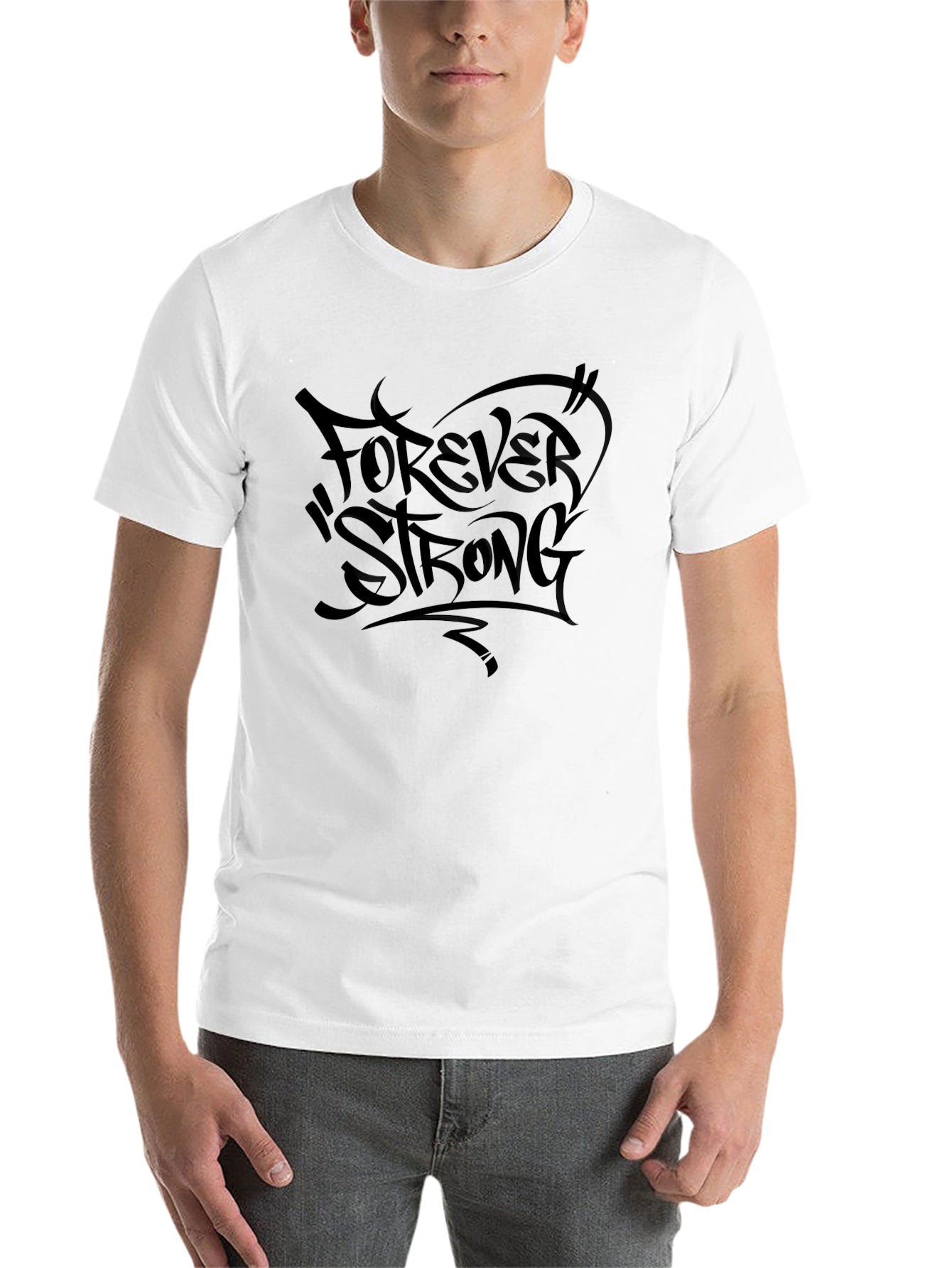 Black Forever Strong Black Graphic T-Shirt view 14