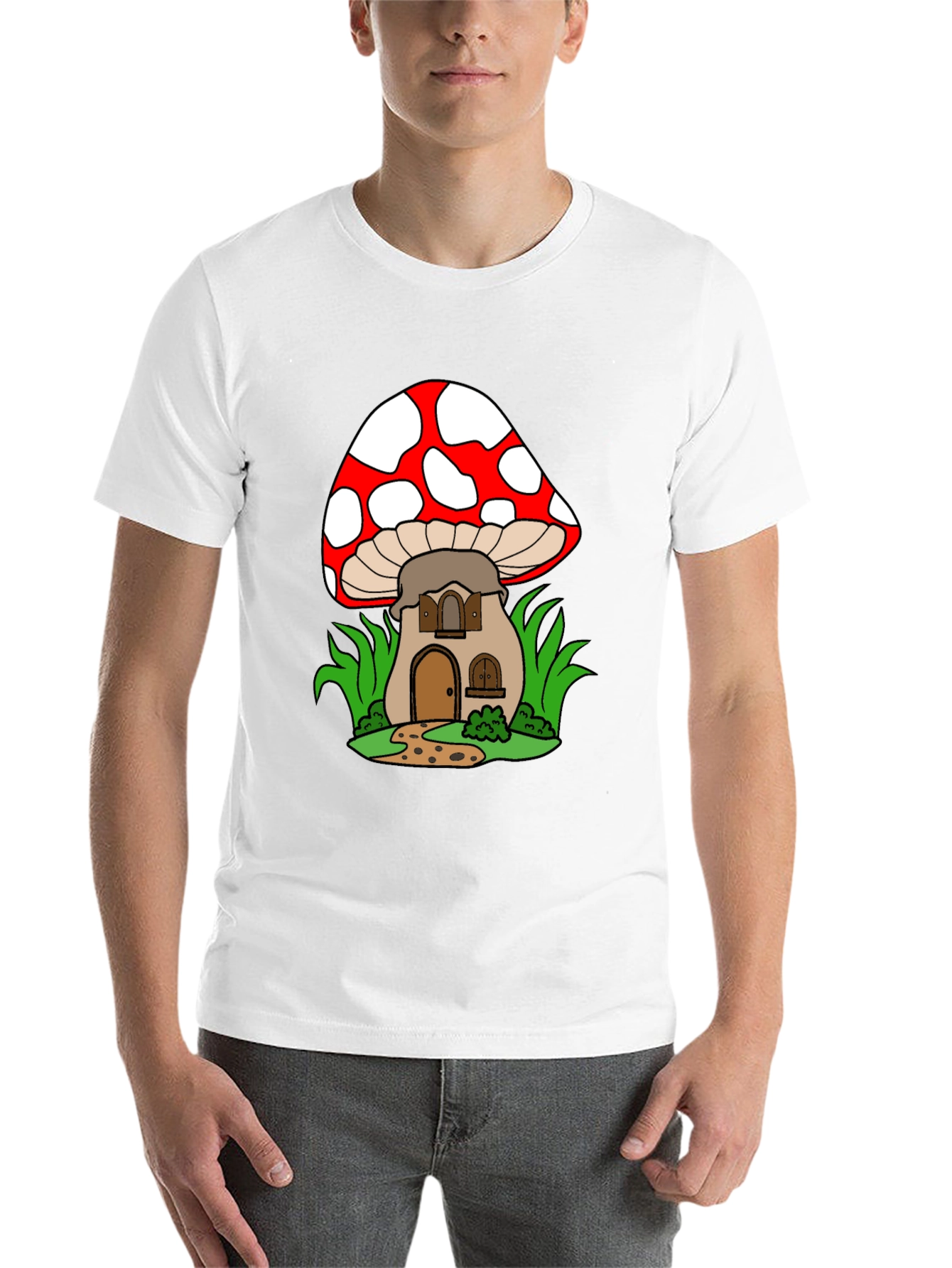 Black Mushroom House Graphic Tee - Fun & Unique Design view 14