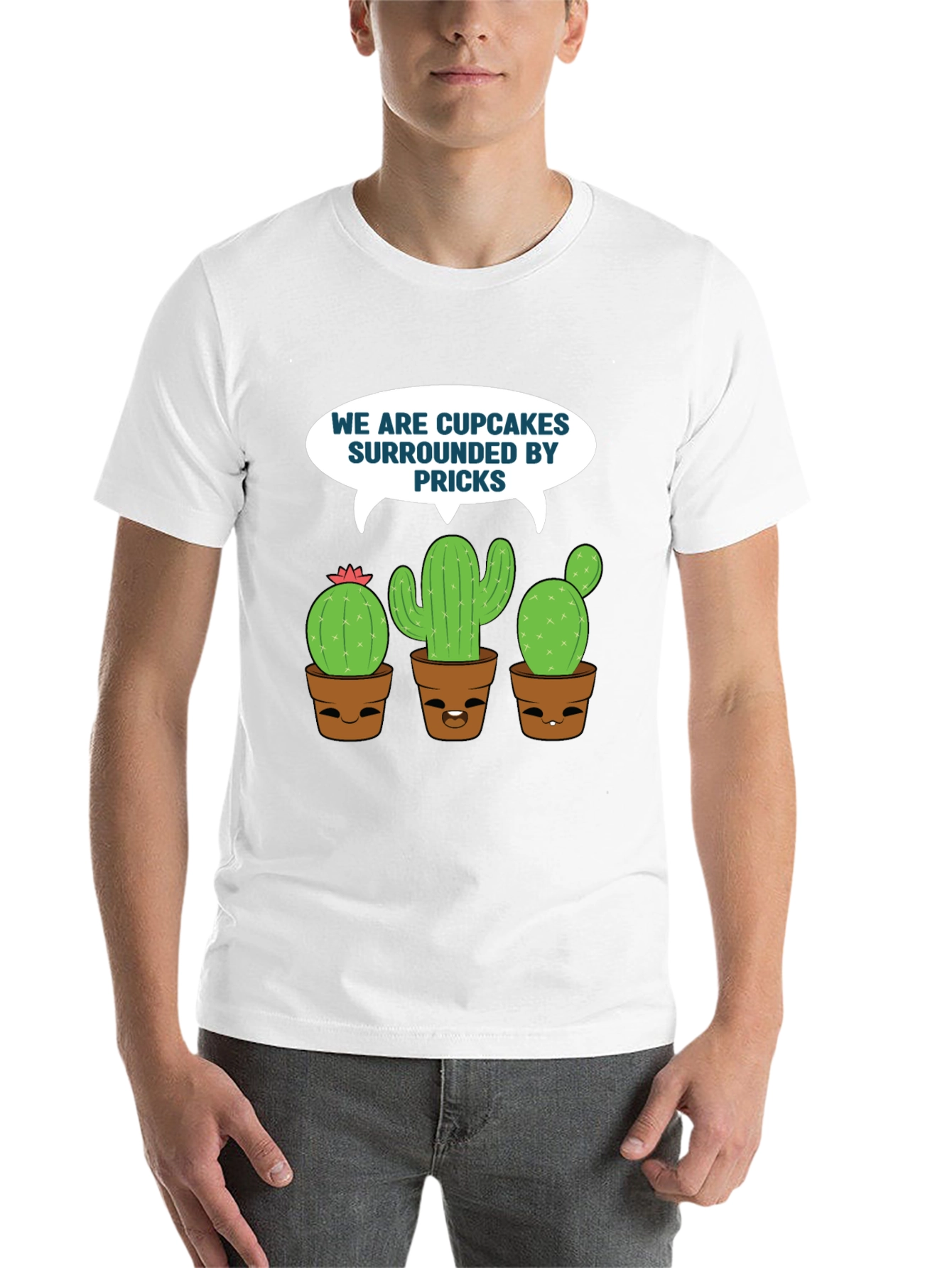 Black Funny Cupcakes & Pricks Cactus Graphic T-Shirt view 14