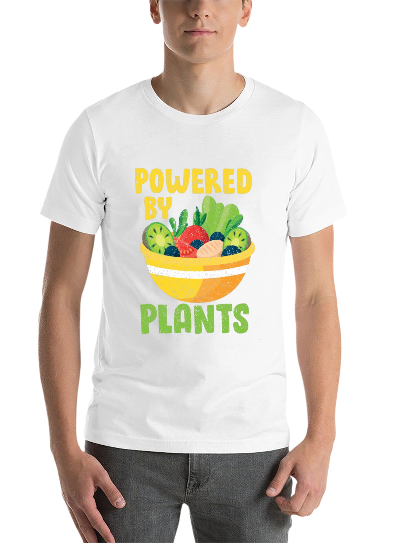 Black Powered by Plants Vegan T-Shirt view 14