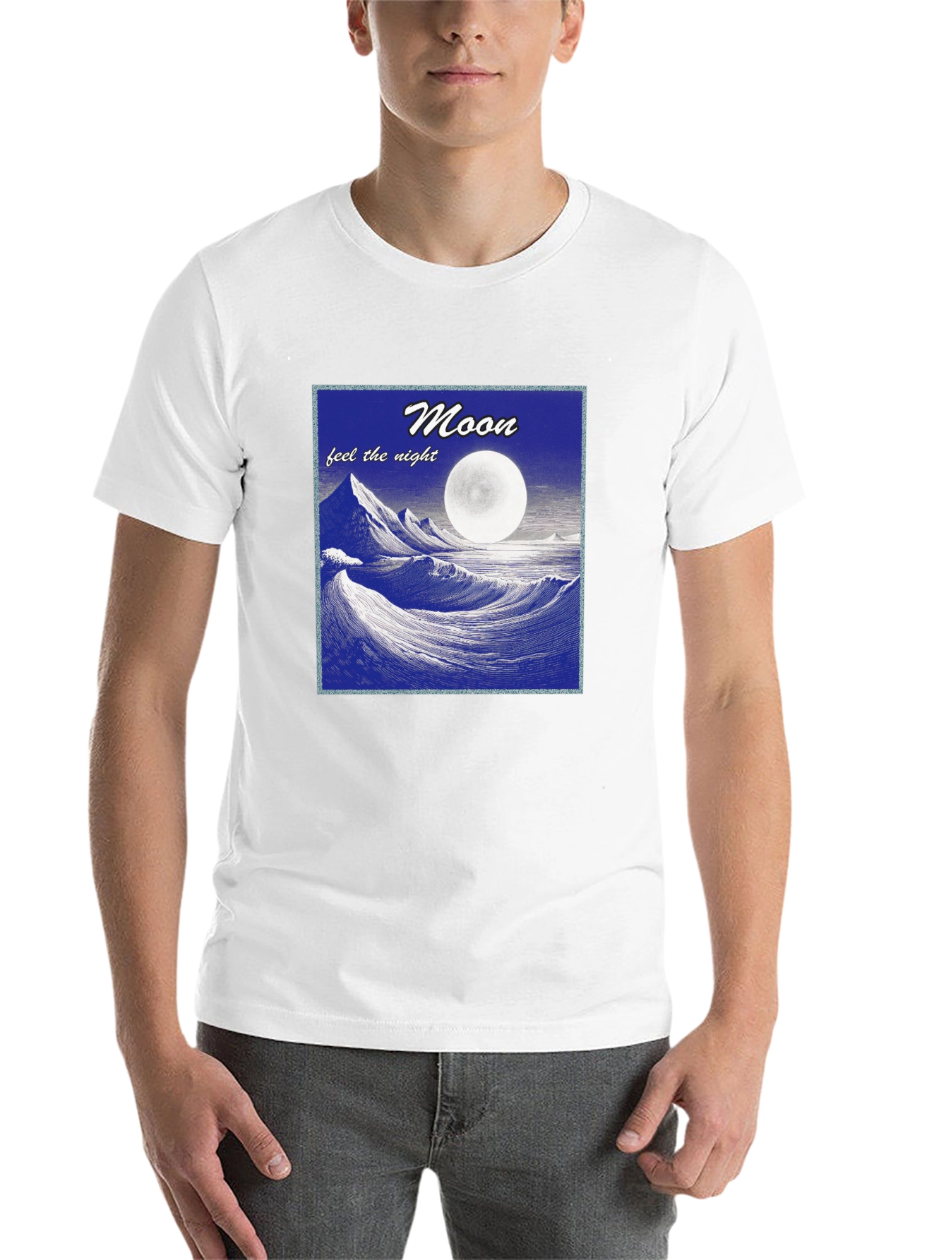Black Moonlit Waves Graphic T-Shirt - Feel the Night! view 14