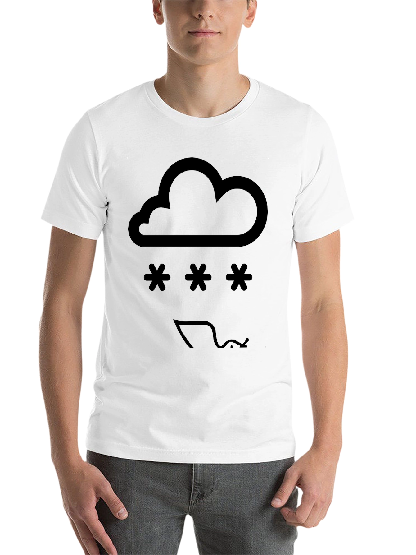 Black Snowy Cloud Graphic Tee - Black view 14