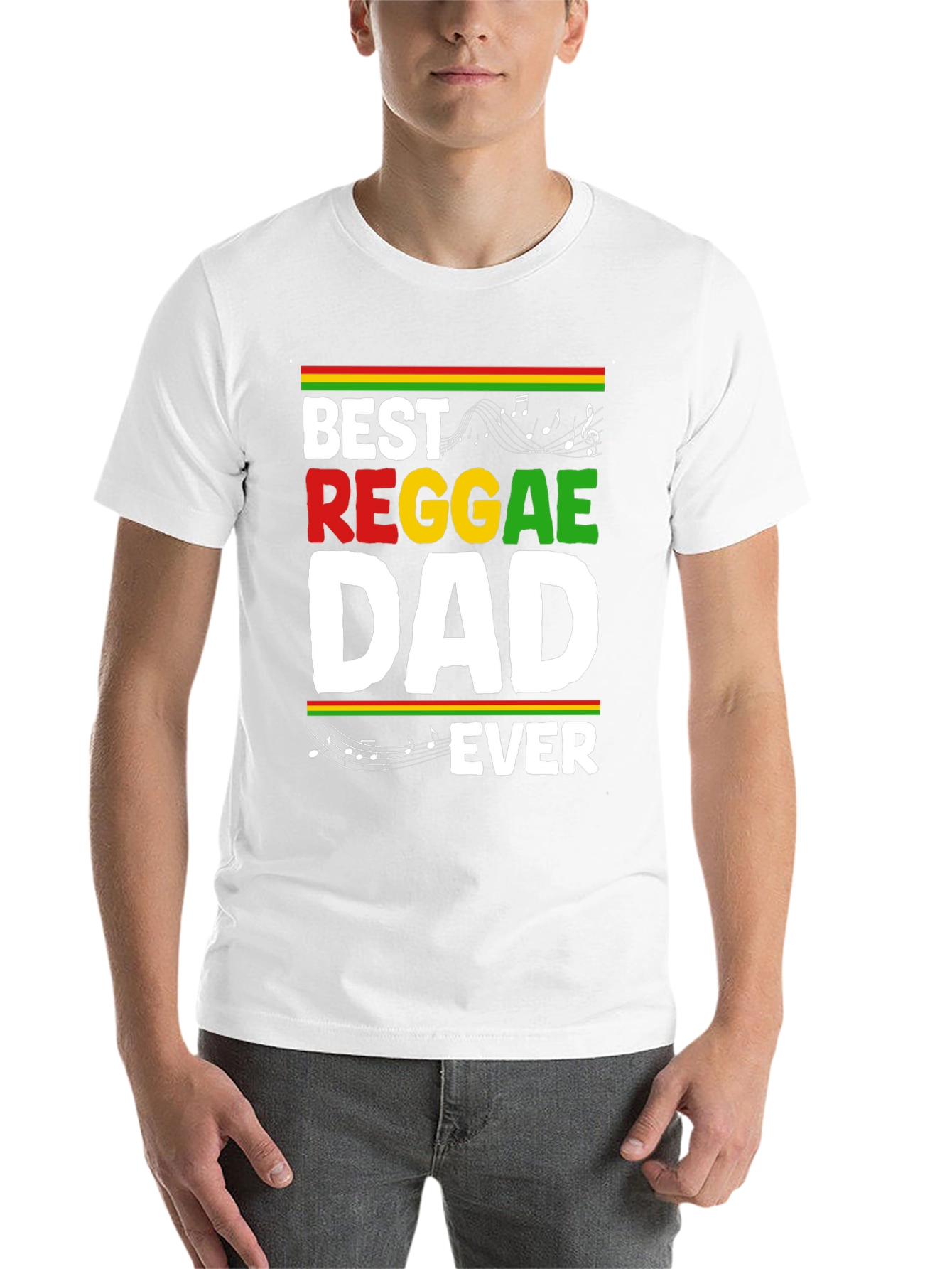 Black Best Reggae Dad Ever Black Graphic T-Shirt view 14