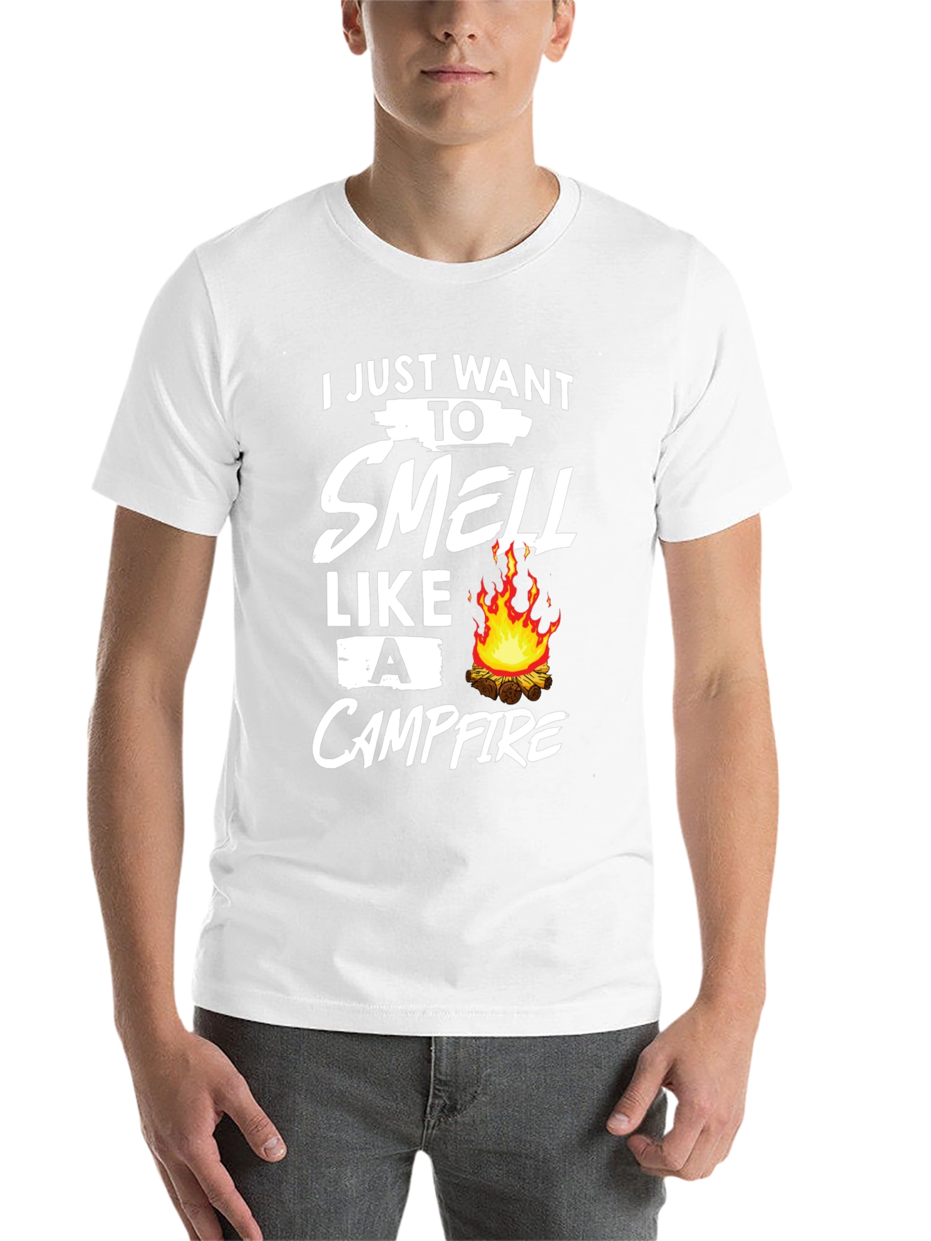 Black Campfire Smell T-Shirt: Cozy Outdoor Adventure view 14
