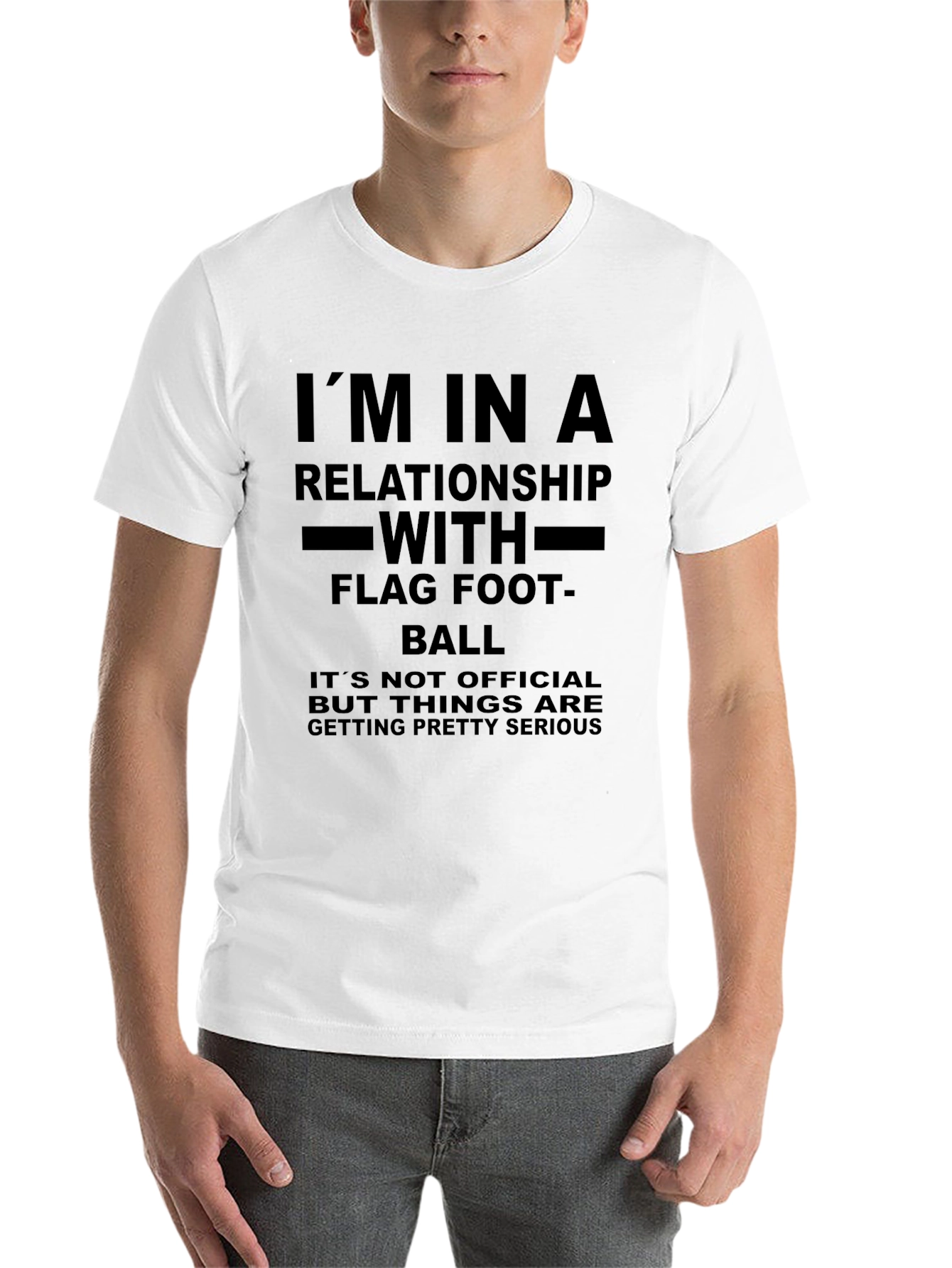 Black Relationship with Flag Football T-Shirt view 14