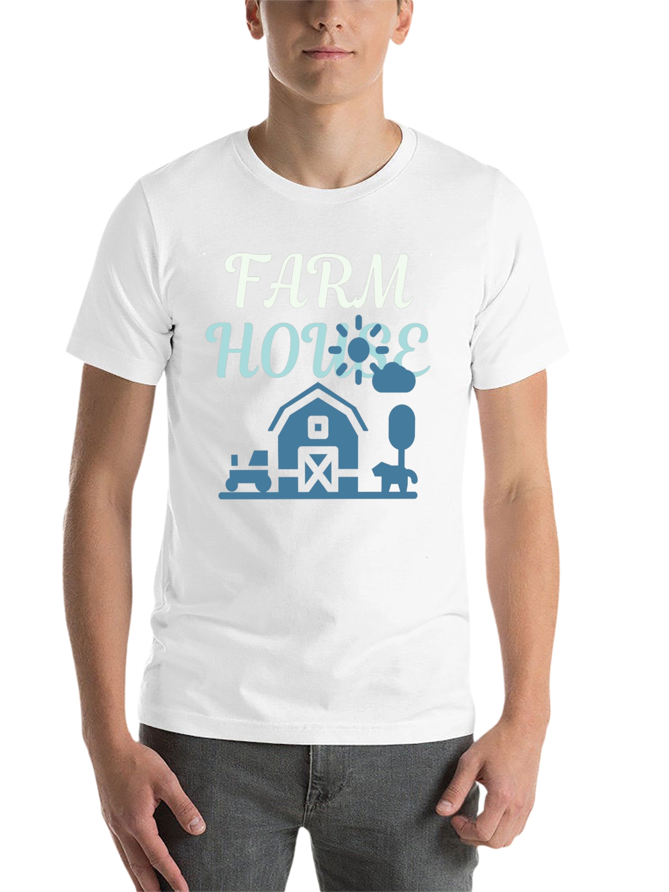 Black Farm House Graphic Tee - Black Cotton T-Shirt view 14