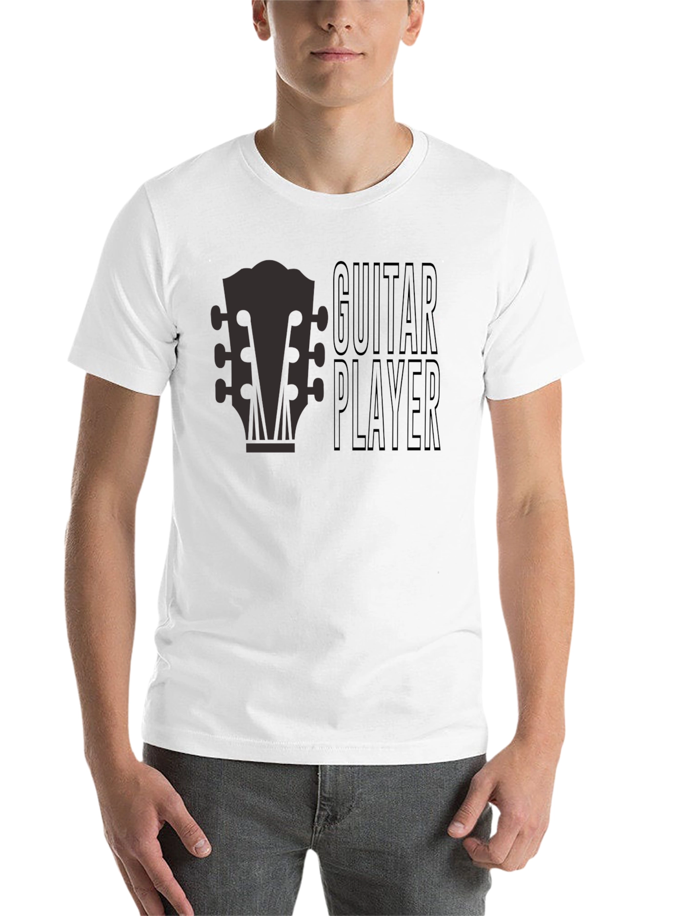Black Guitar Player Graphic Tee - Musician's T-Shirt view 14