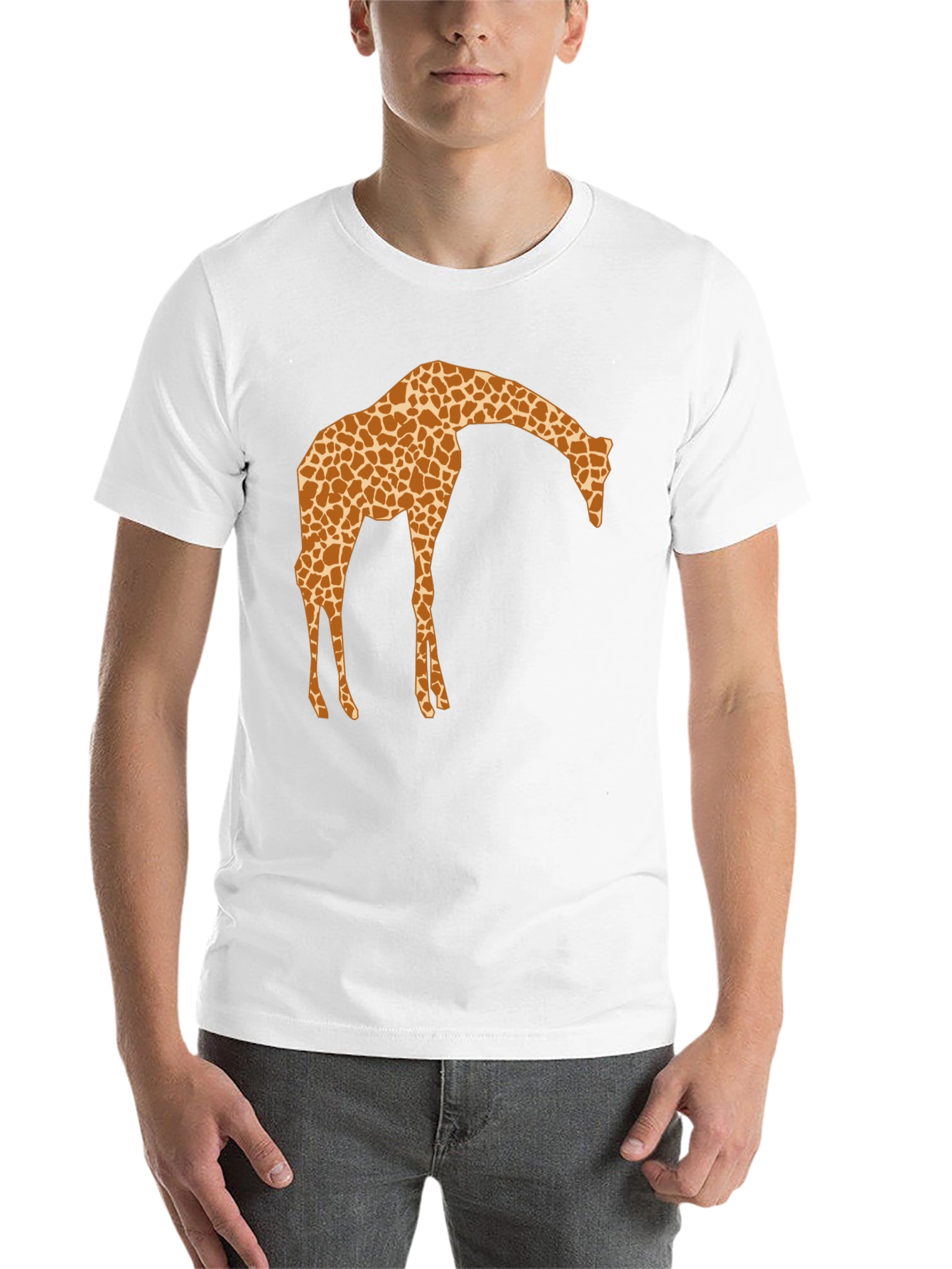 Black Giraffe Print Crew Neck T-Shirt view 14