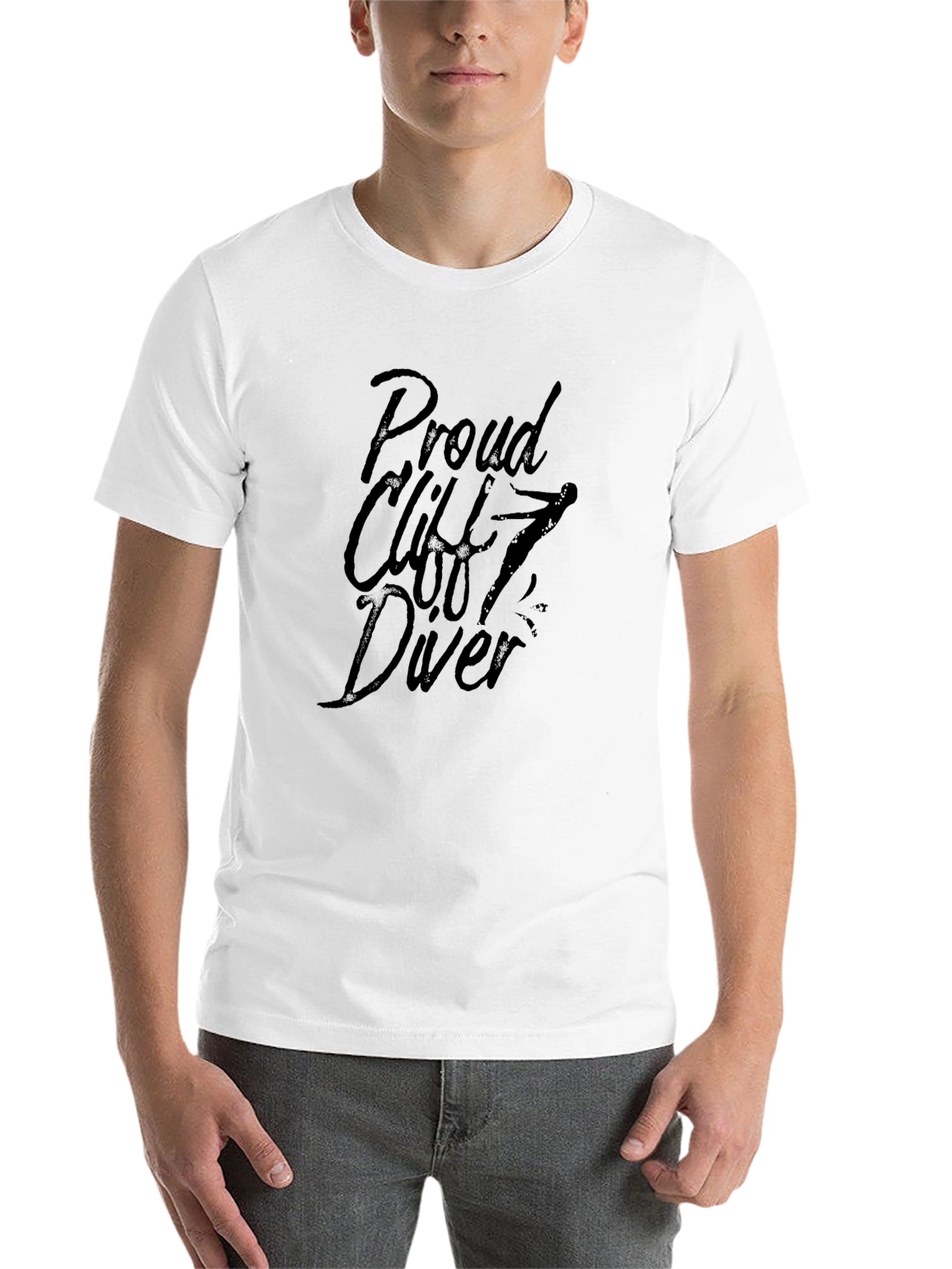 Black Proud Cliff Diver Black Graphic T-Shirt view 14