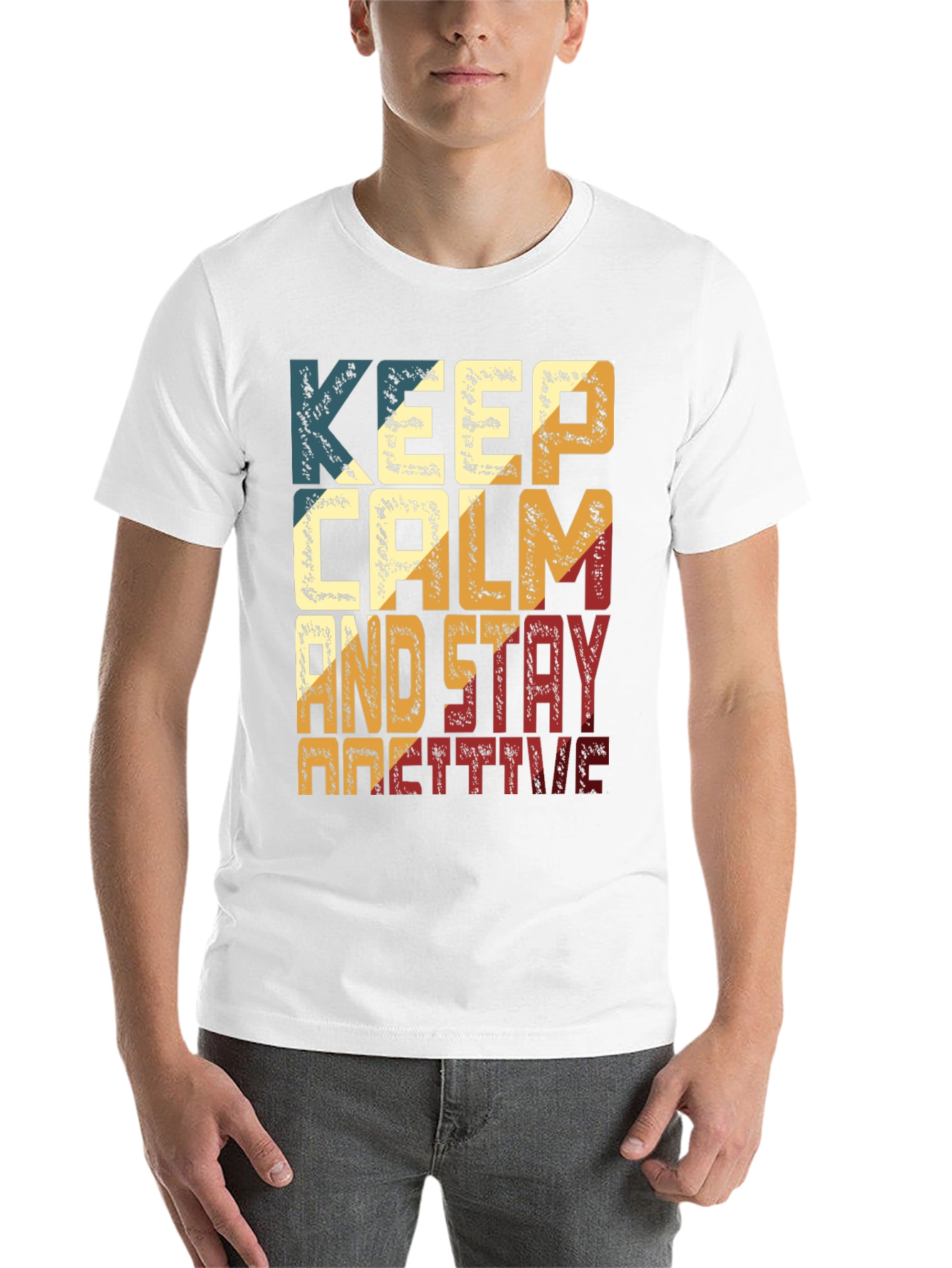 Black Keep Calm And Stay Positive Graphic Tee view 14