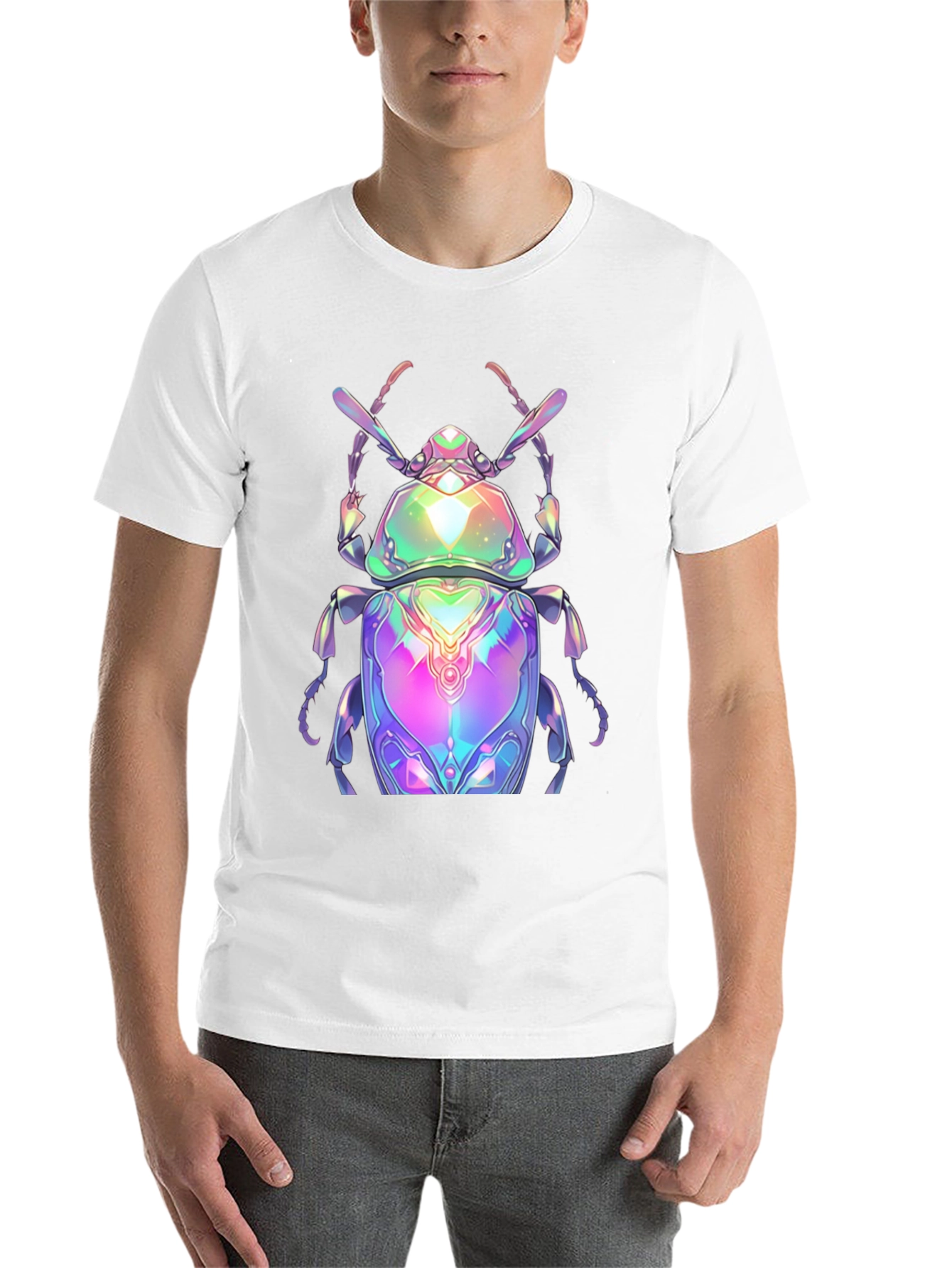 Black Iridescent Beetle Graphic Tee - Men's Black T-Shirt view 14