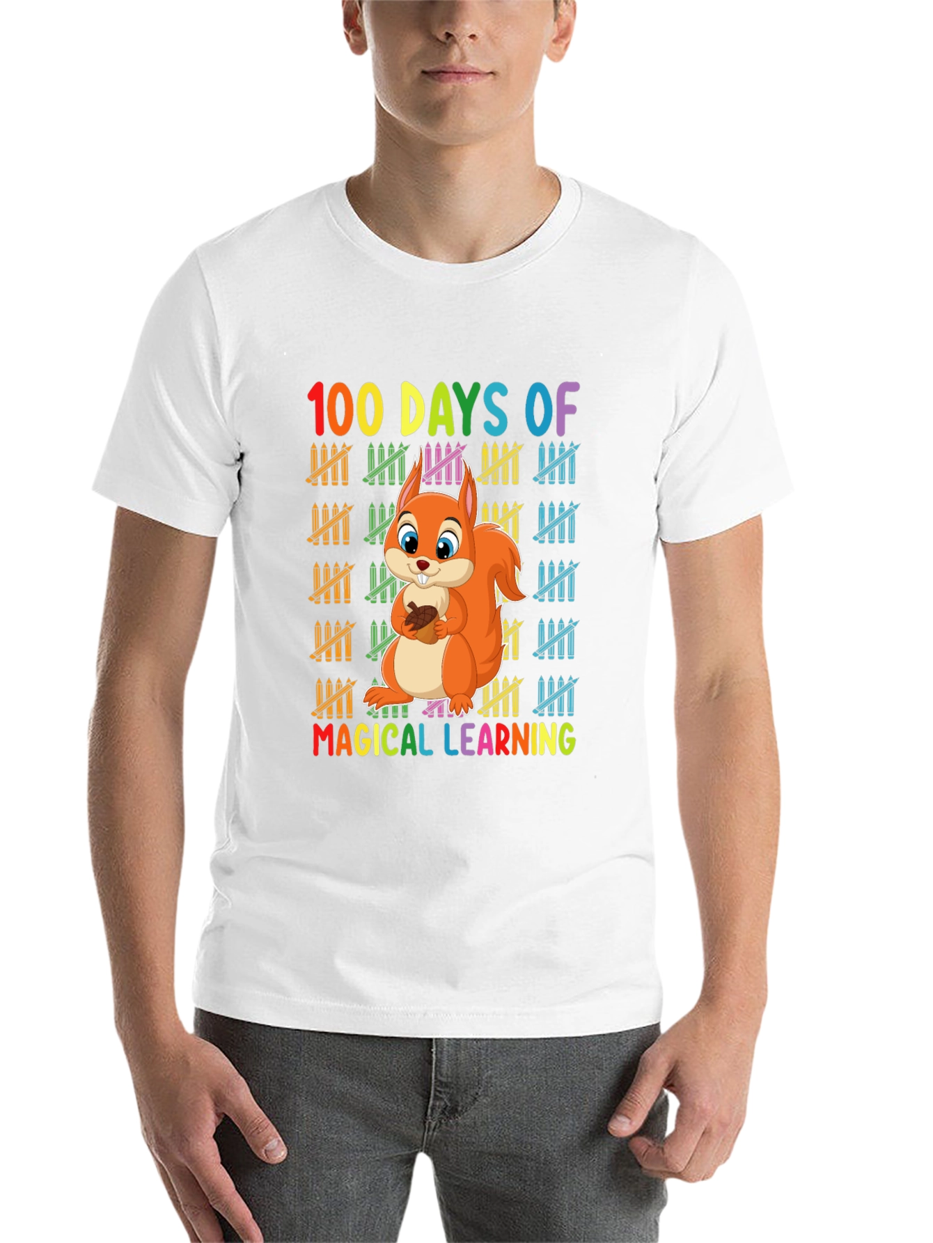 Black 100 Days of Magical Learning T-Shirt view 14