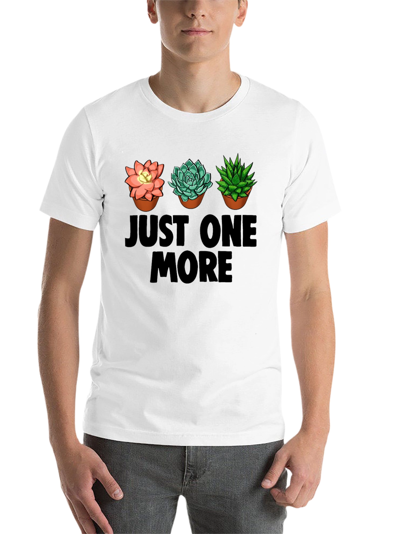 Black Just One More Succulent T-Shirt view 14