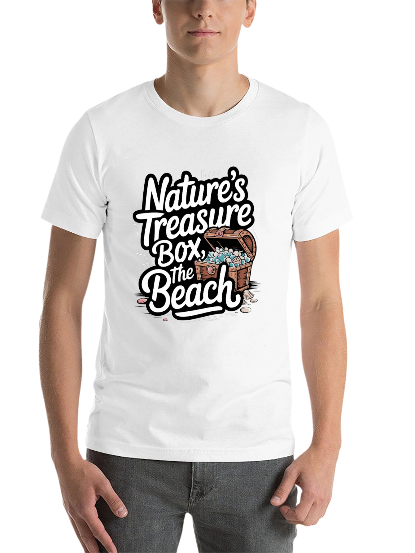 Black Nature's Treasure Beach T-Shirt - Black Graphic Tee view 14
