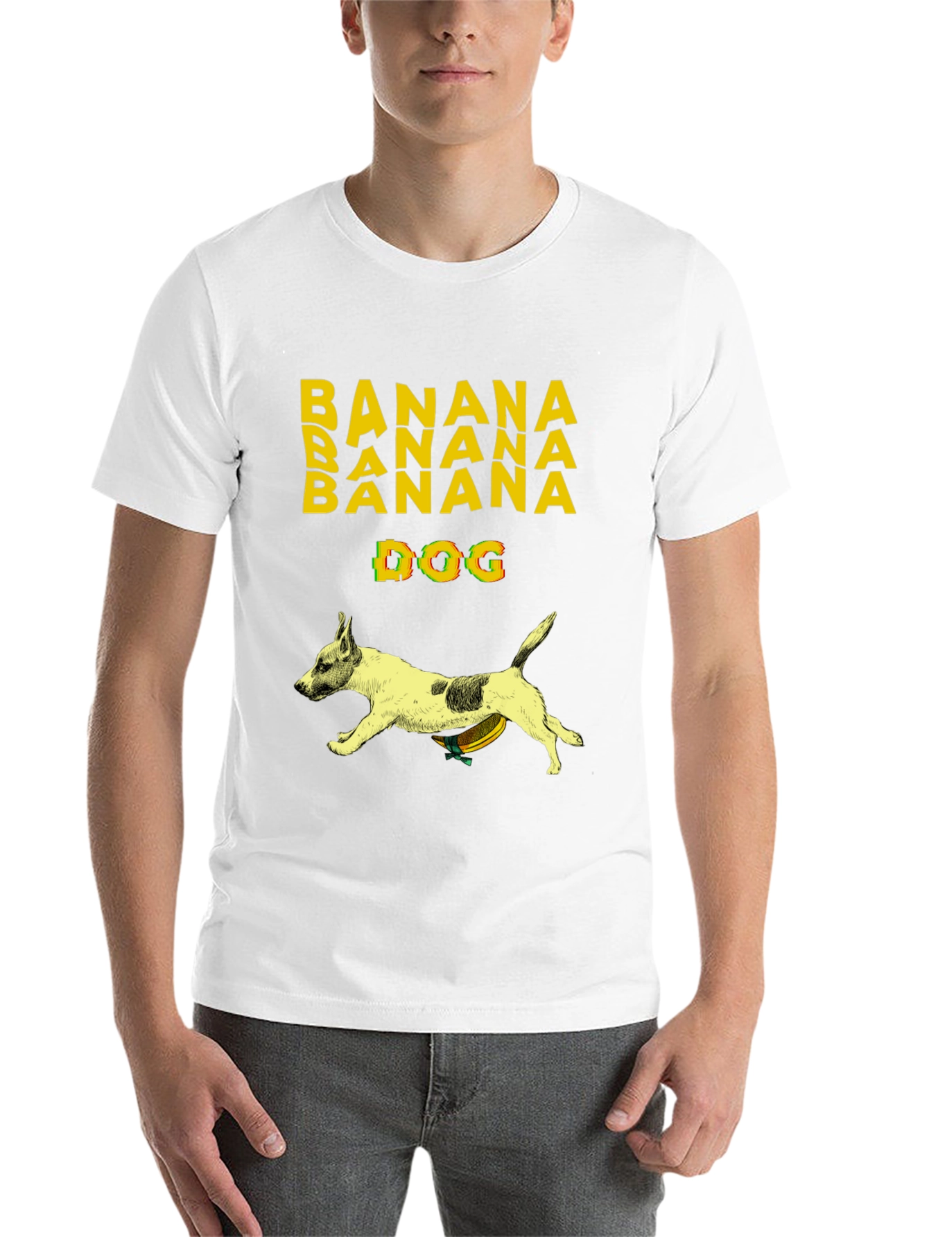 Black Banana Dog Graphic Tee - Humorous Novelty T-Shirt view 14