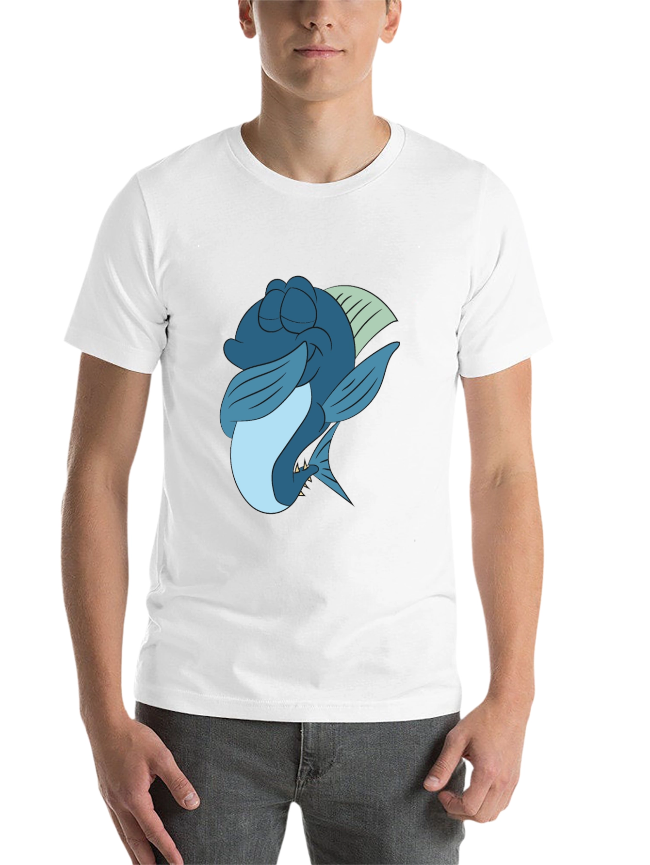 Cartoon Fish Graphic Tee - 14