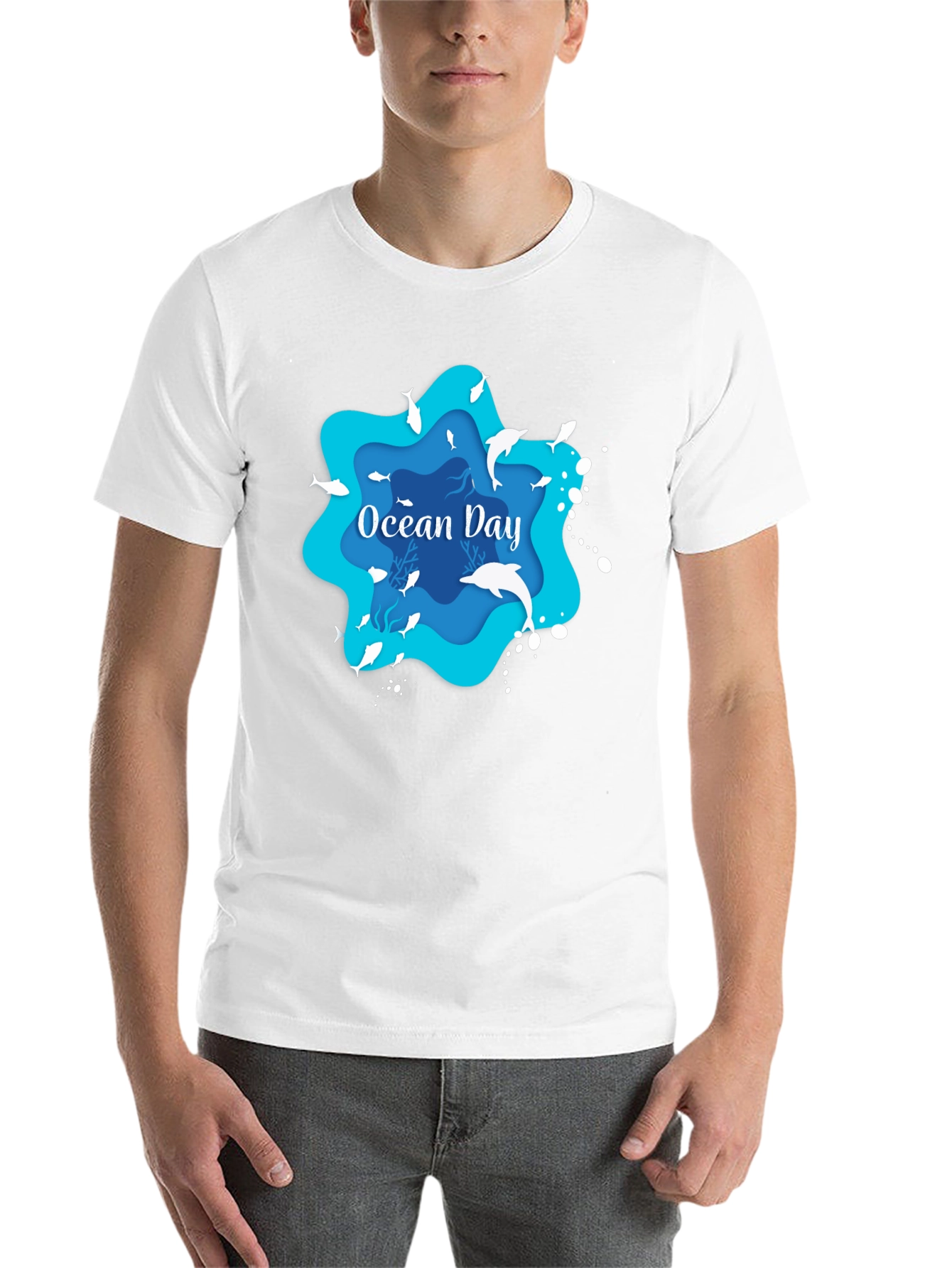 Black Ocean Day Graphic T-Shirt - Black, Casual view 14