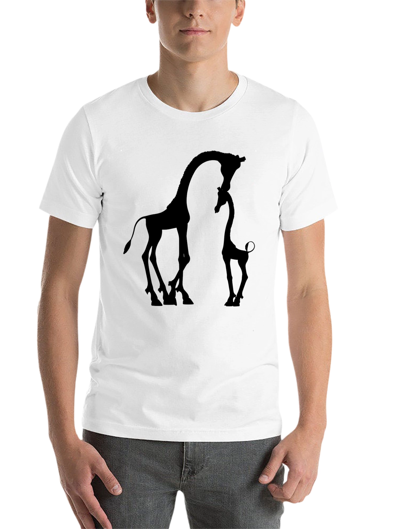 Black Giraffe Silhouette Graphic Tee - Black view 14