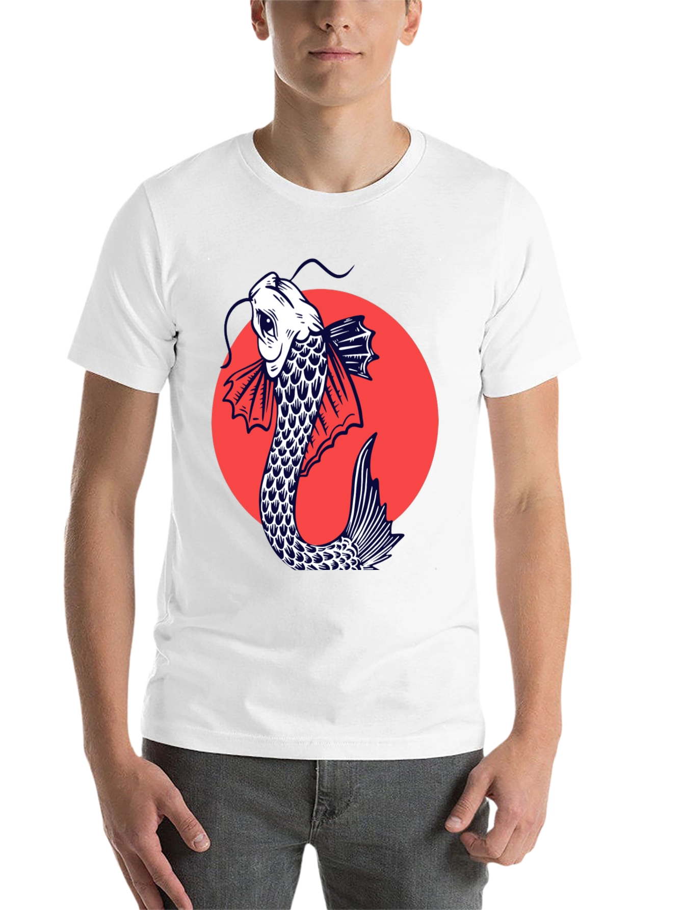 Black Koi Fish Graphic Tee - Stylish Japanese Art Shirt view 14