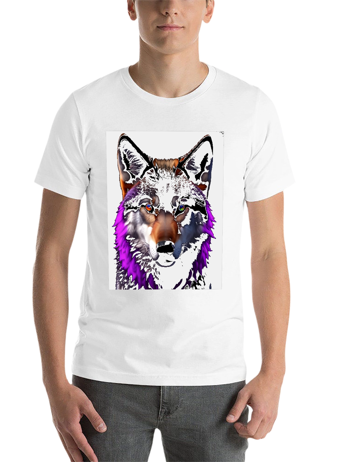 Black Wolf Graphic Tee - Men's Black Cotton T-Shirt view 14