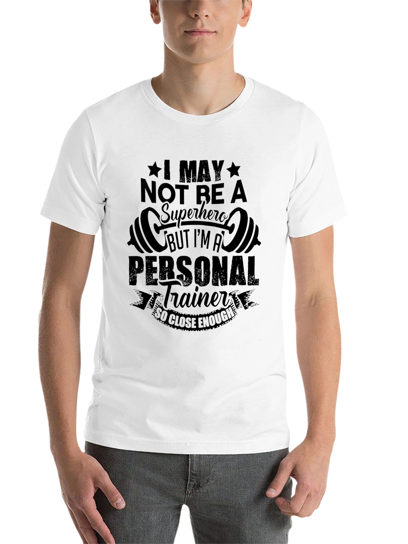 Black Personal Trainer Superhero T-Shirt view 14