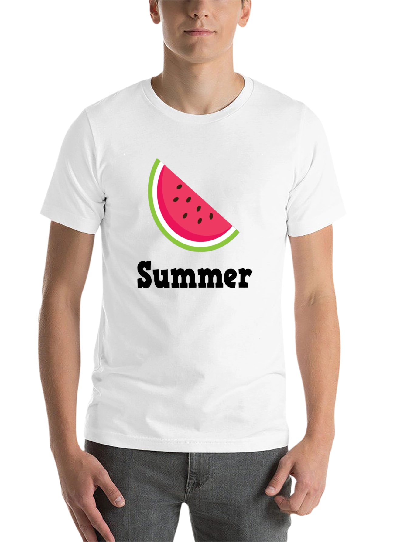 Black Summer Watermelon Slice Black T-Shirt view 14