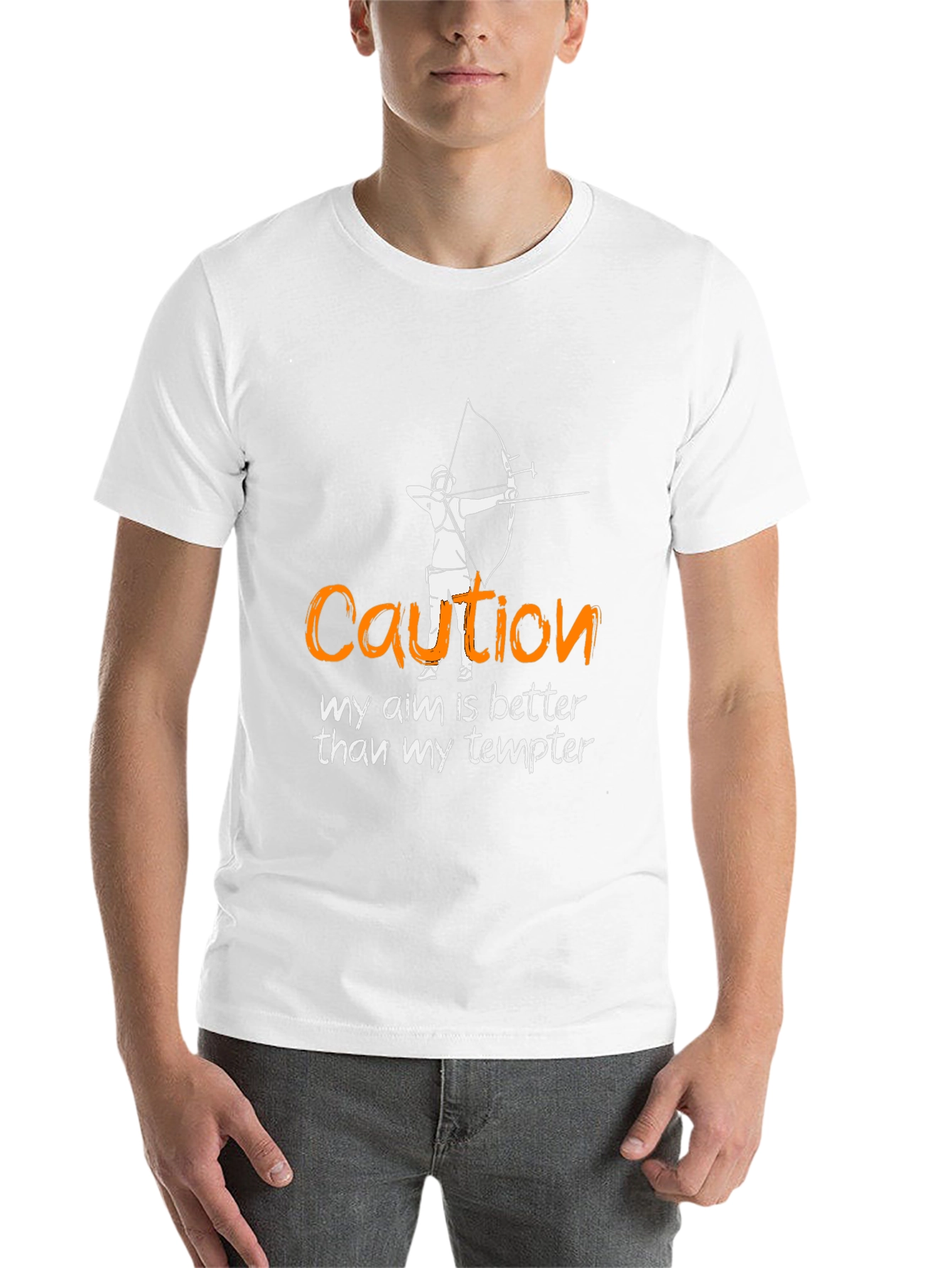 Black Caution: Archery Aim T-Shirt view 14