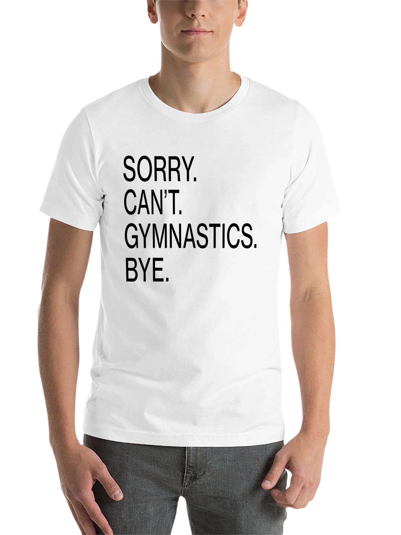 Black Sorry Can't Gymnastics Black Graphic Tee view 14