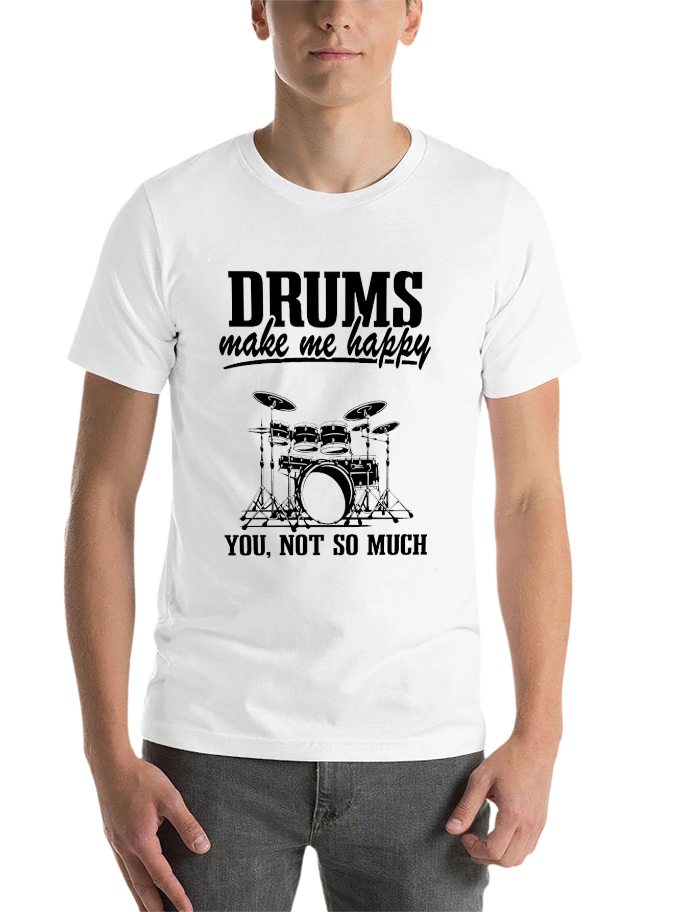 Black Drums Make Me Happy T-Shirt - Black view 14