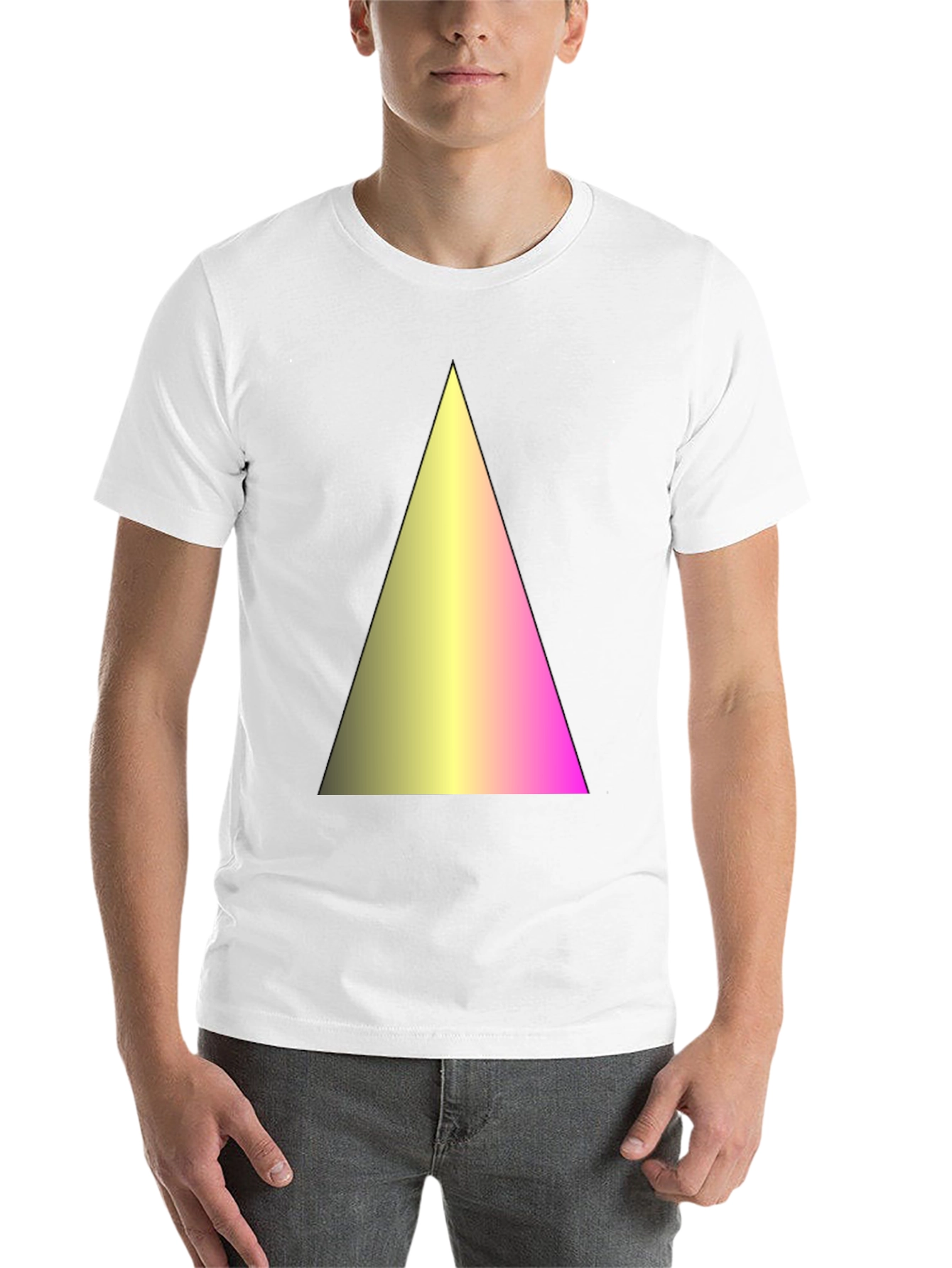 Black Gradient Triangle Graphic Black T-Shirt view 14
