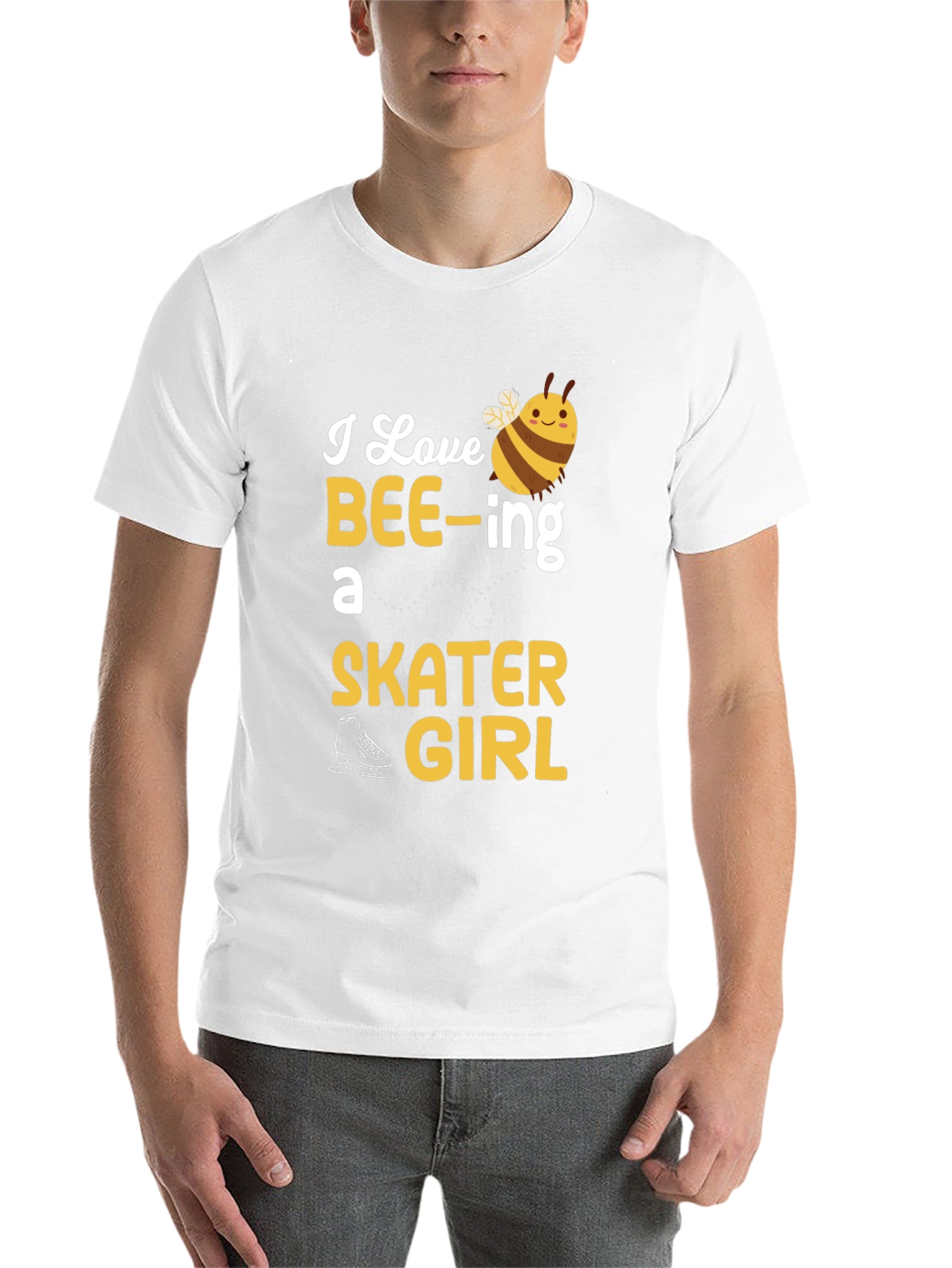 Black I Love BEE-ing a Skater Girl T-Shirt view 14