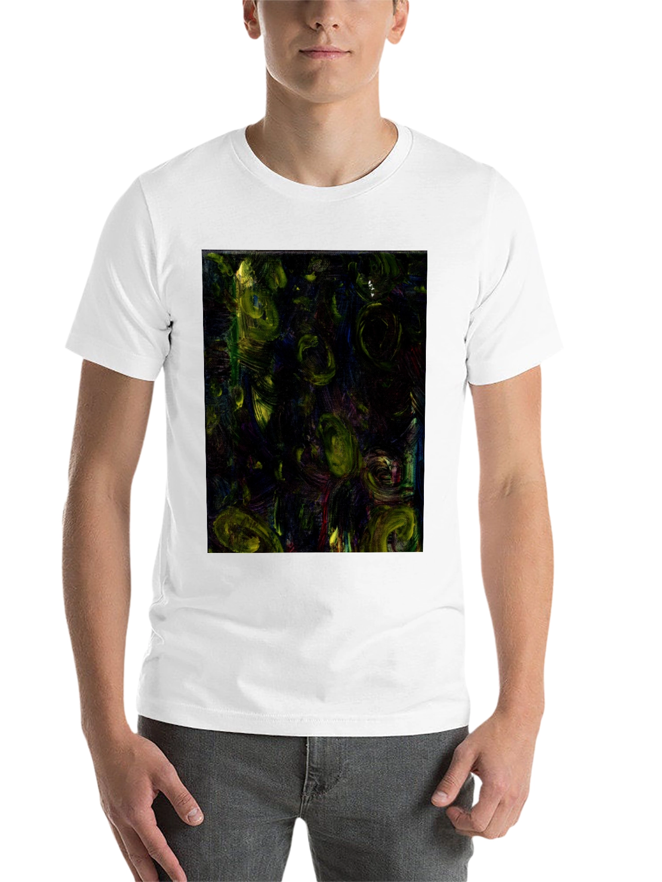 Black Abstract Art Print Black T-Shirt view 14