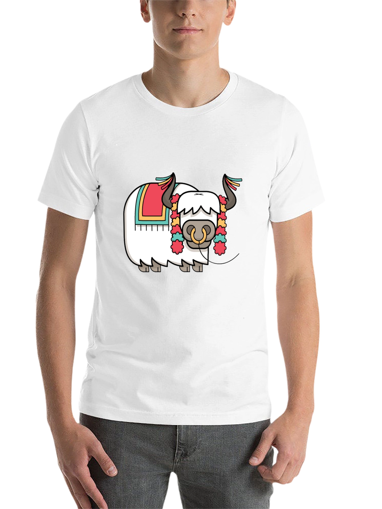Black Yak Cartoon Graphic T-Shirt - Fun & Unique Design view 14