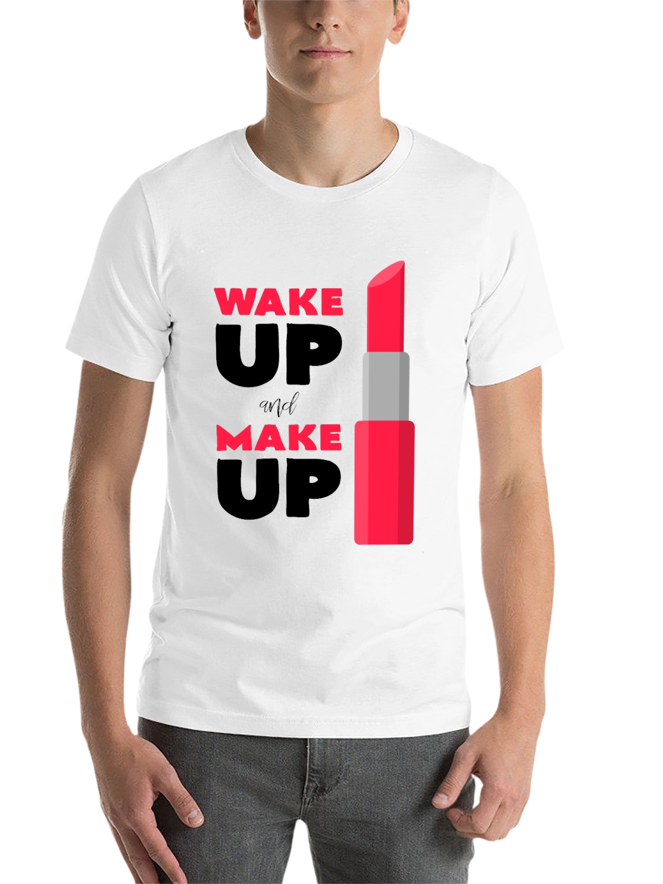 Black Wake Up & Make Up Lipstick Graphic Tee view 14