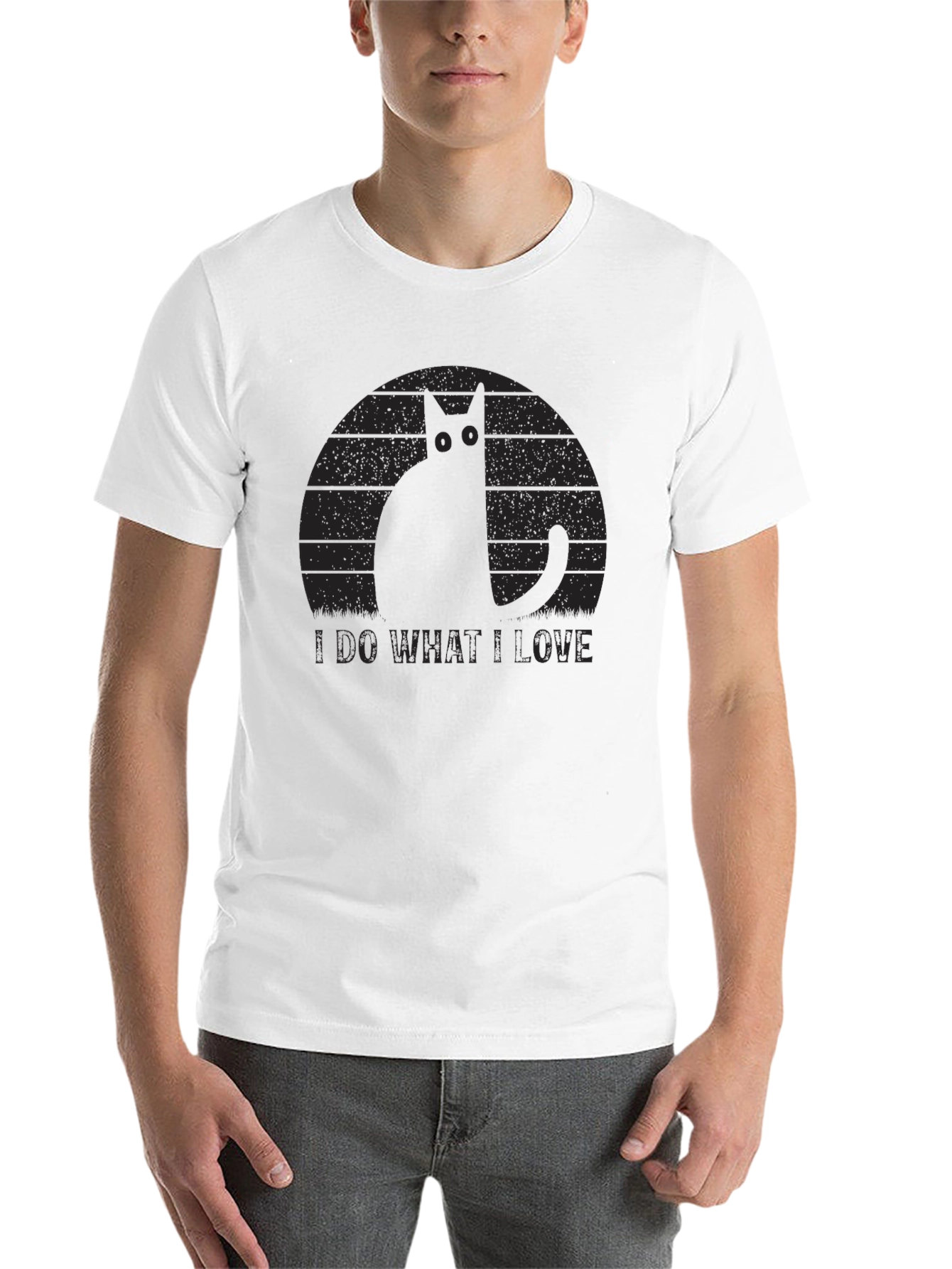 Black I Do What I Love Cat Graphic T-Shirt view 14