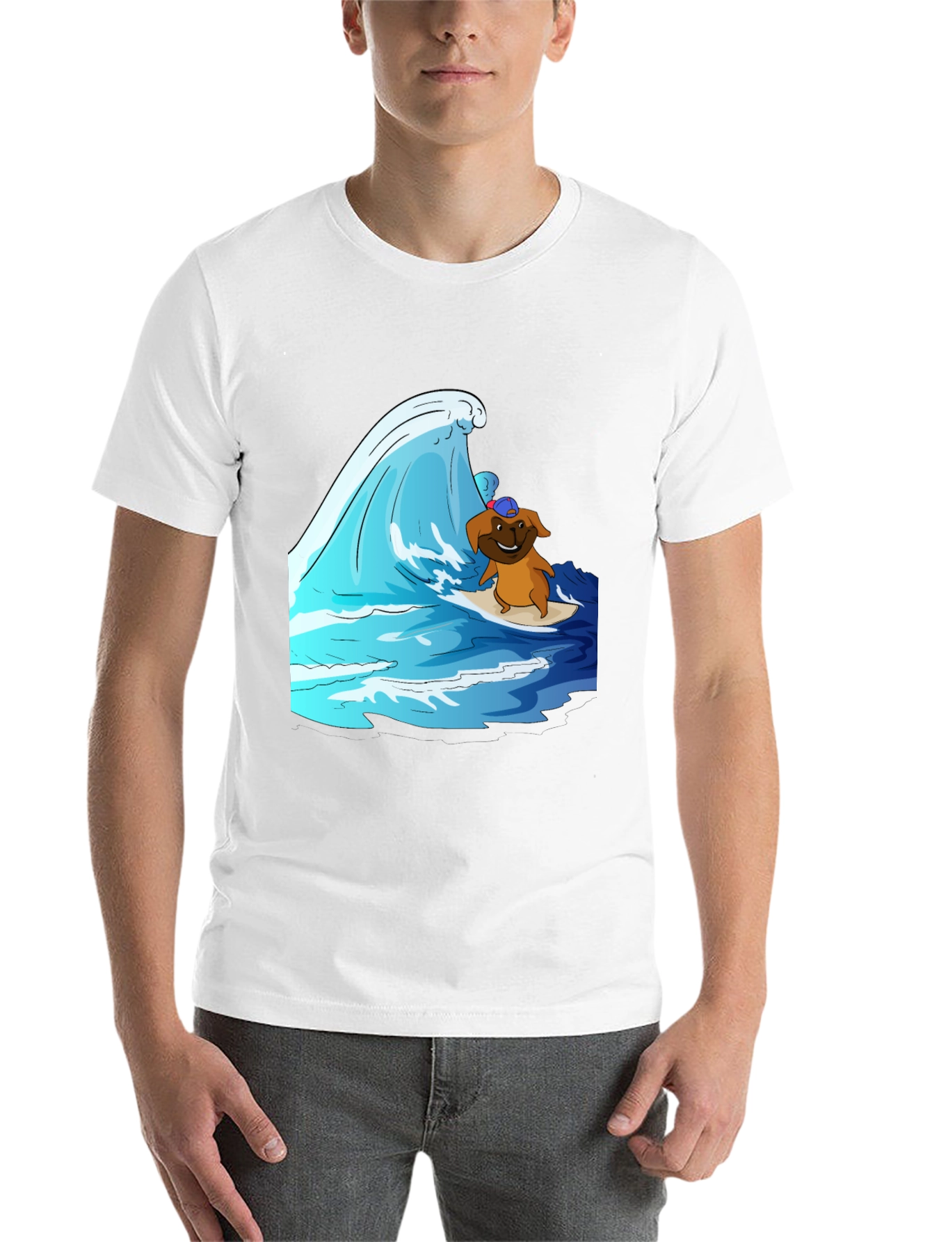 Black Surfing Dog T-Shirt view 14