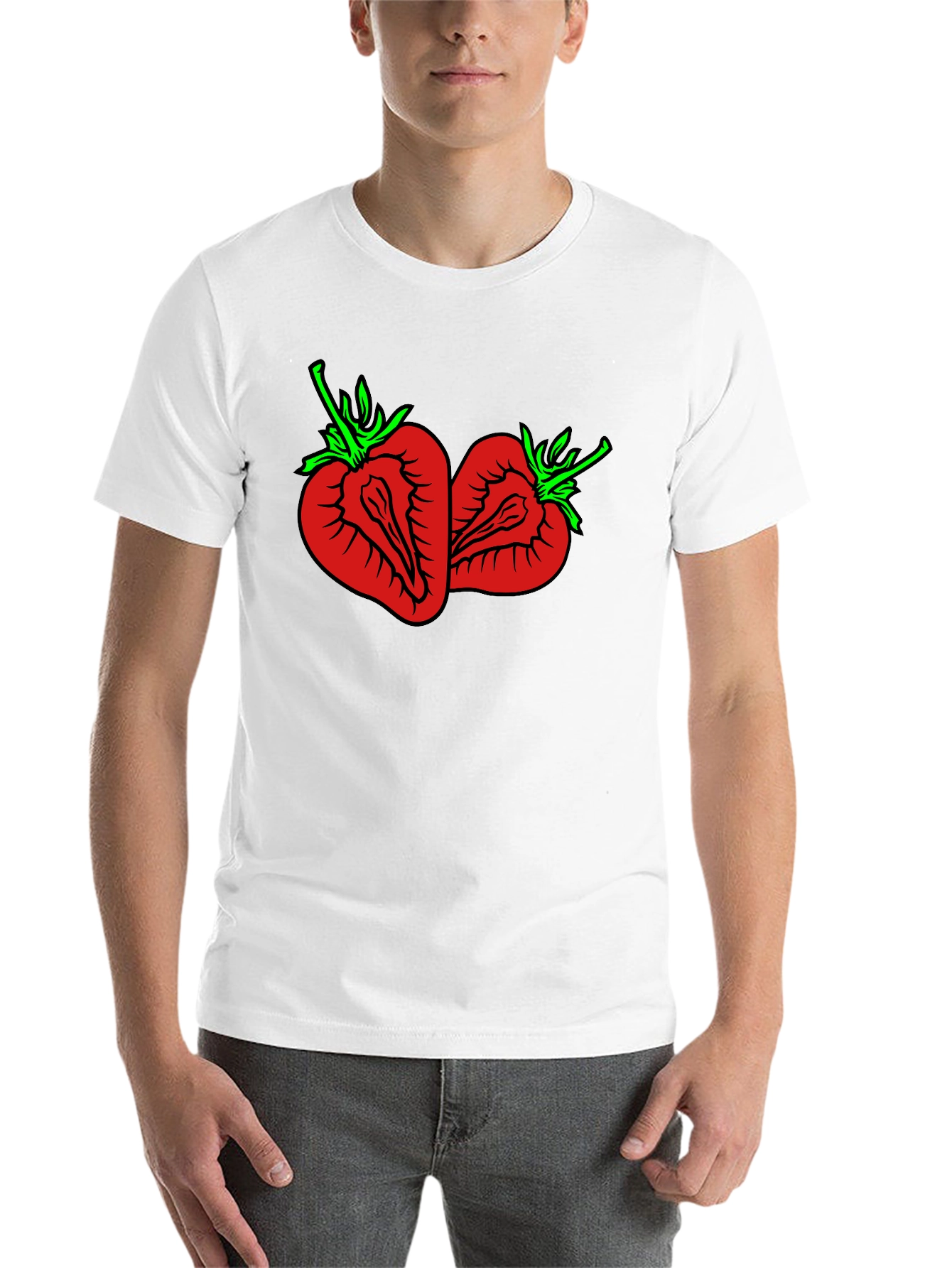 Black Strawberry Graphic Tee - Unisex Black T-Shirt view 14