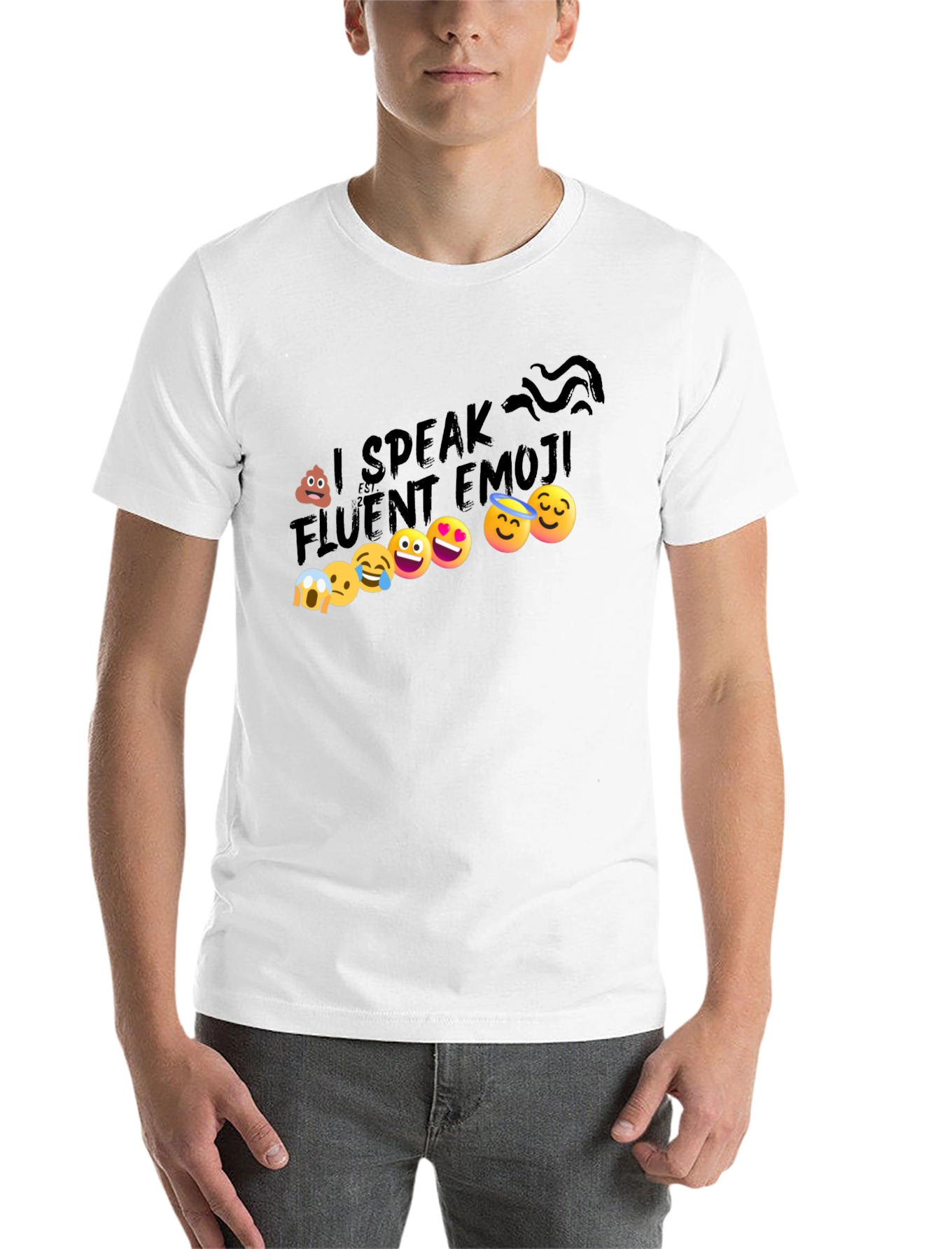 Black I Speak Fluent Emoji Graphic T-Shirt view 14